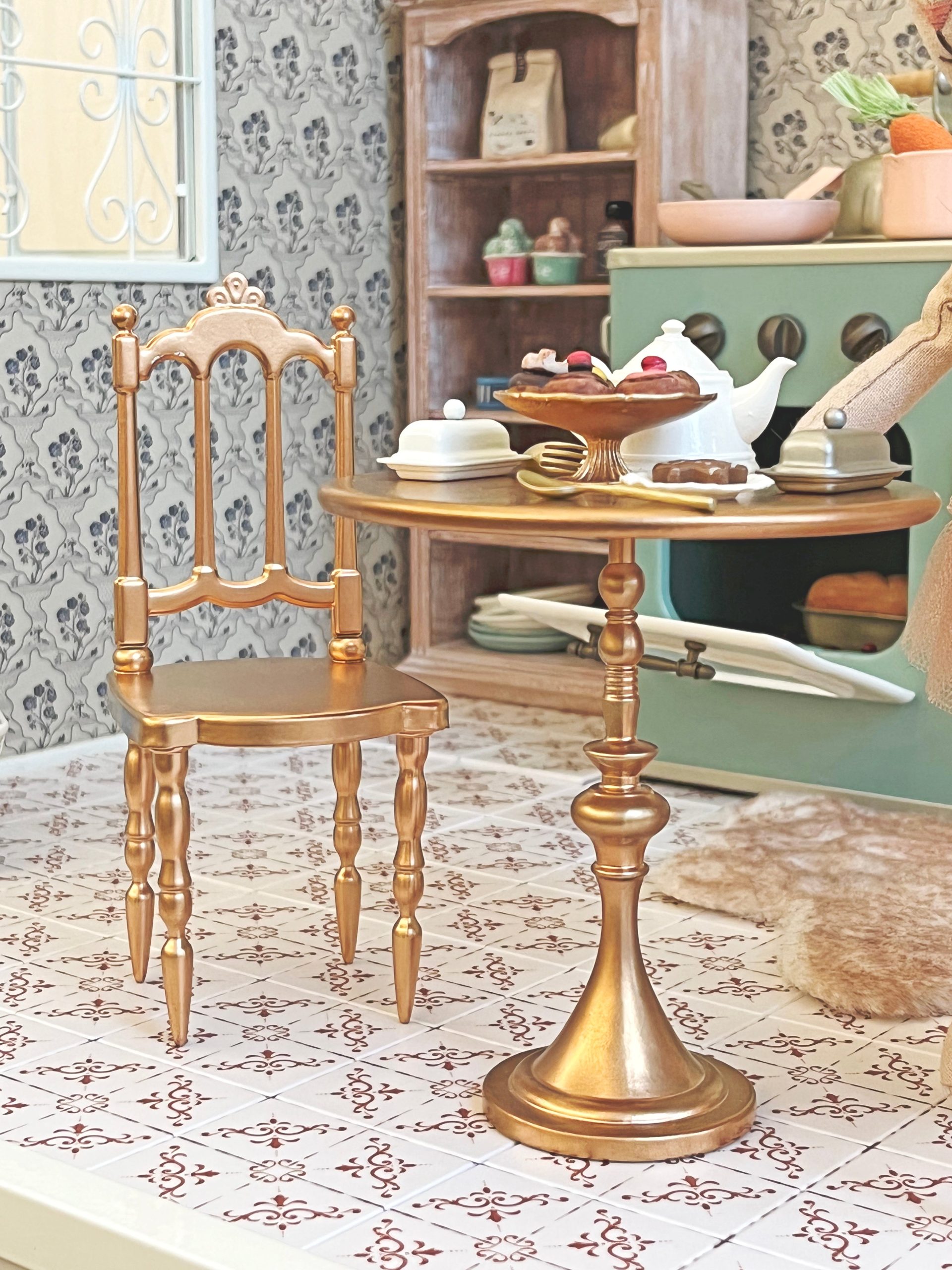 Miniature Vintage Coffee Table - Gold
