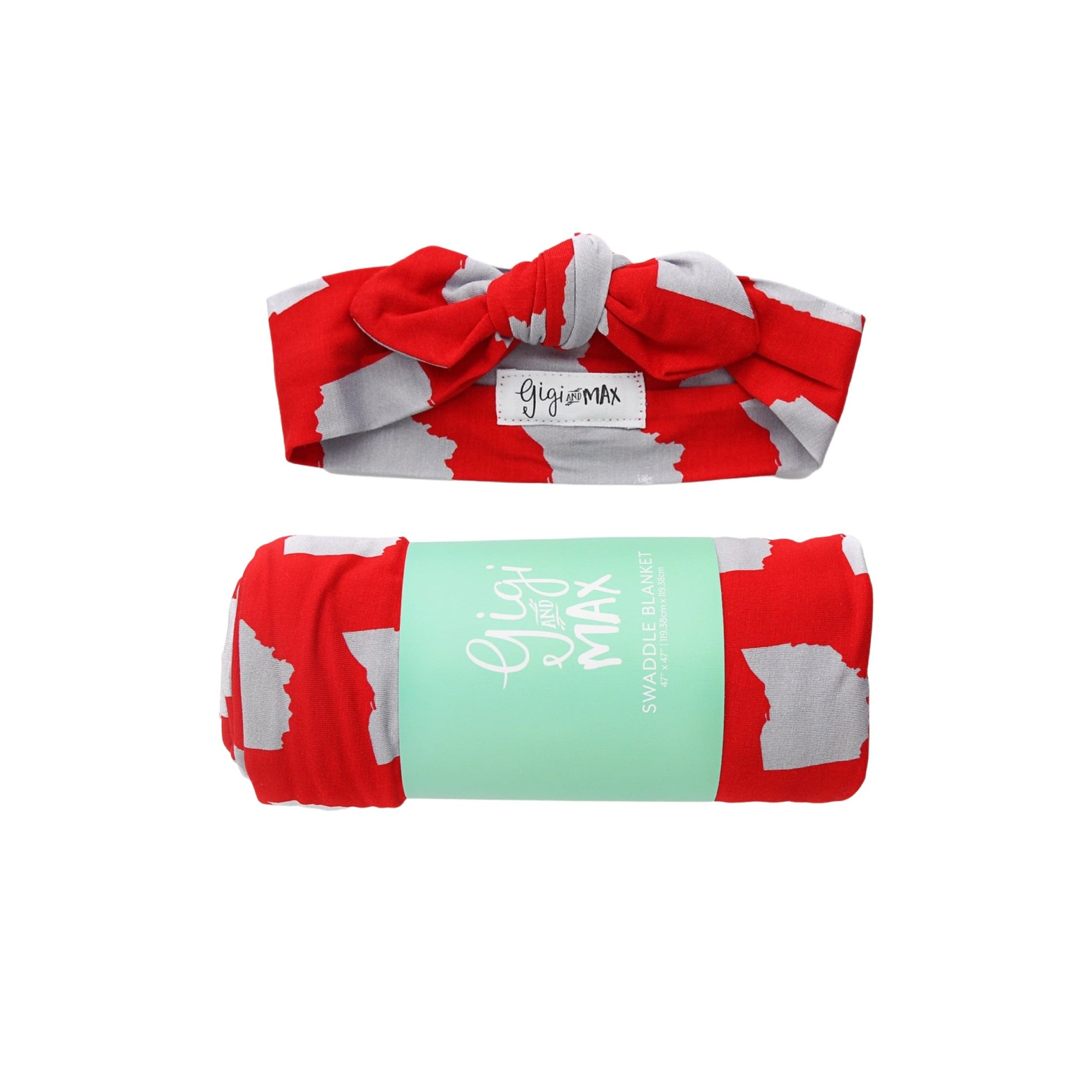 OSU Scarlet & Gray Collegiate Swaddle & Headband Set