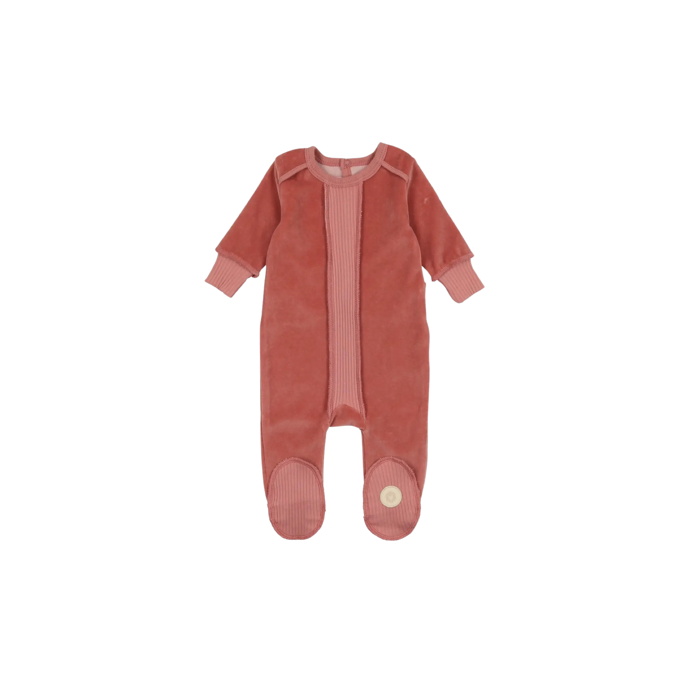 Old Rose Rustic Ribbed Footie