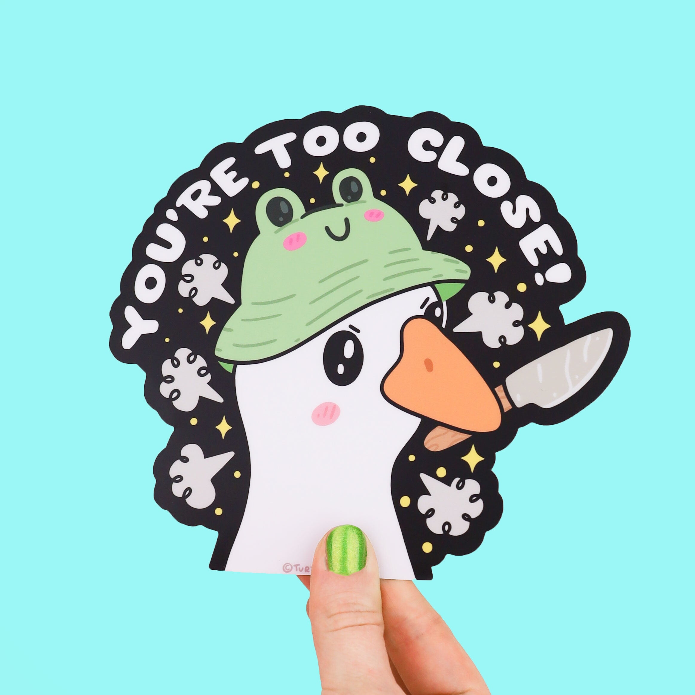 Too Close Goose Peek-A-Boo Vinyl Sticker