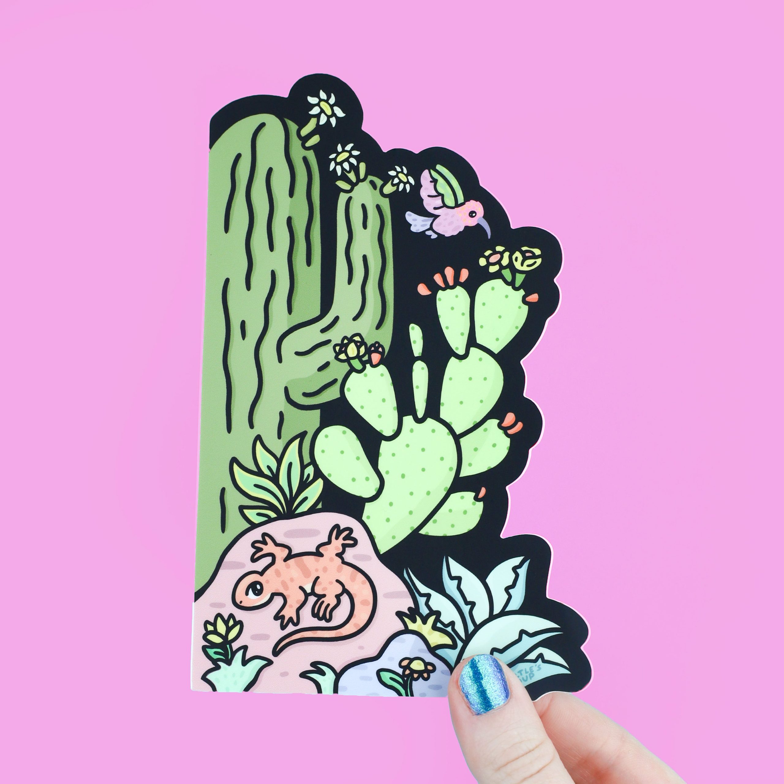 Cactus Garden Peek-a-Boo Vinyl Sticker