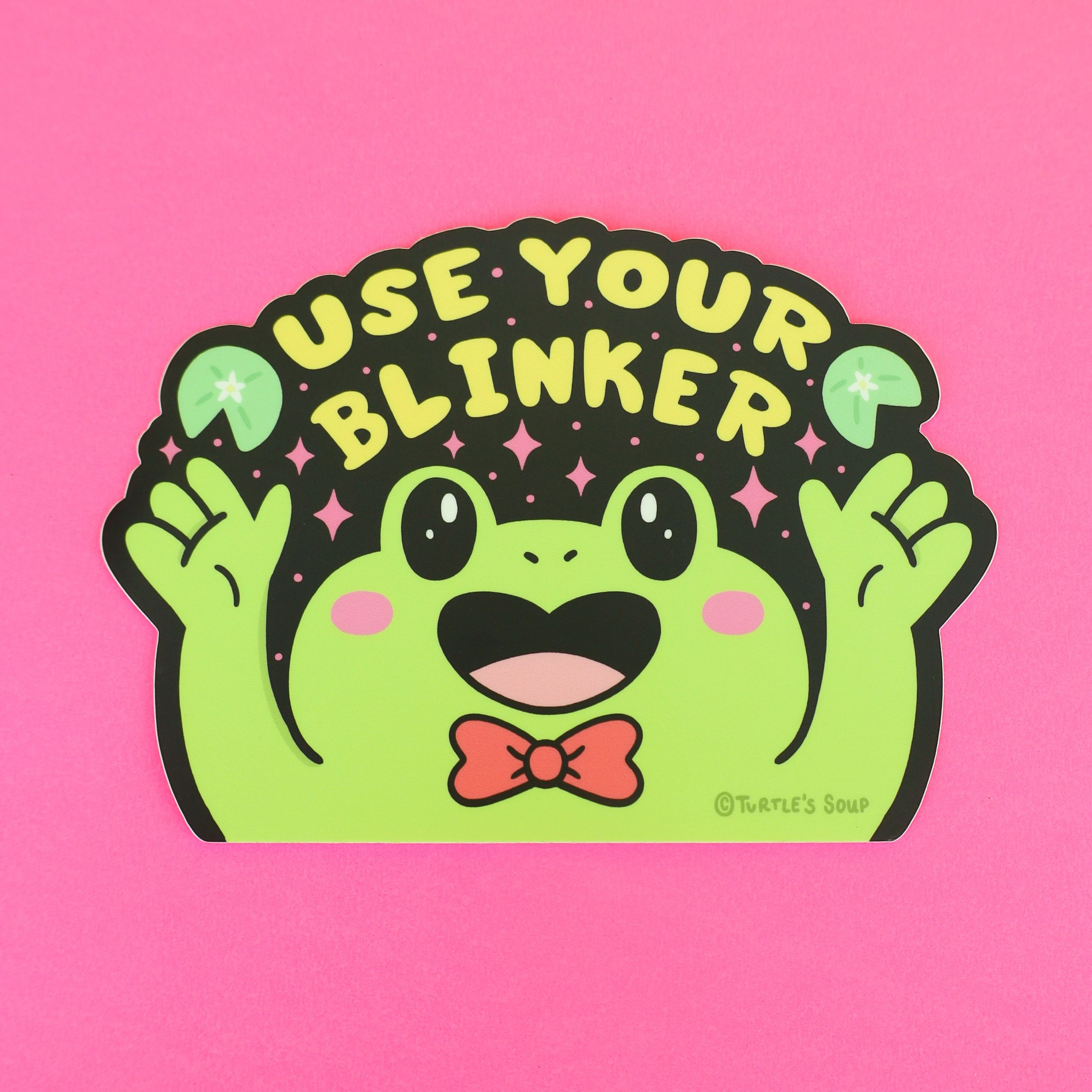 Use Your Blinker Frog Peek-a-Boo Large Car Vinyl Sticker