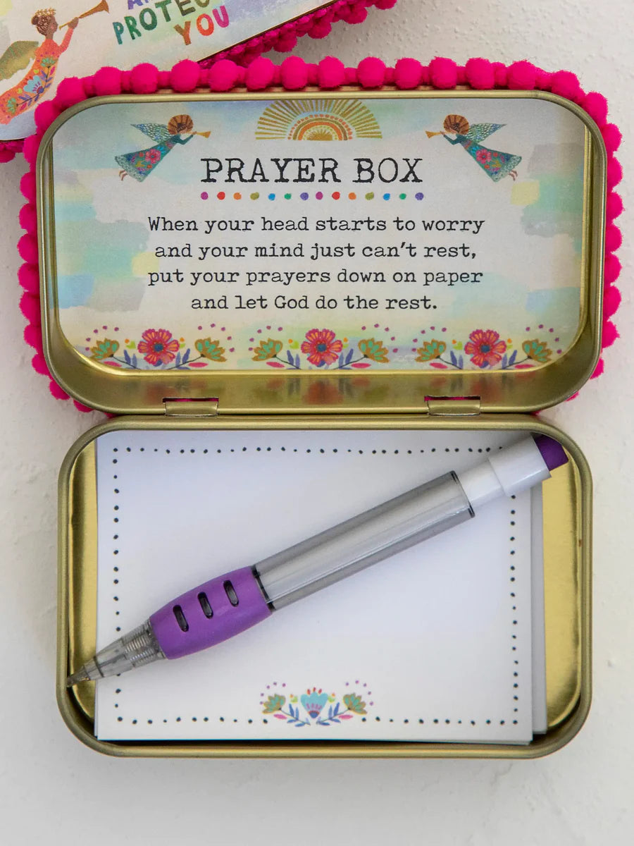 Angel Watching Tin Prayer Box