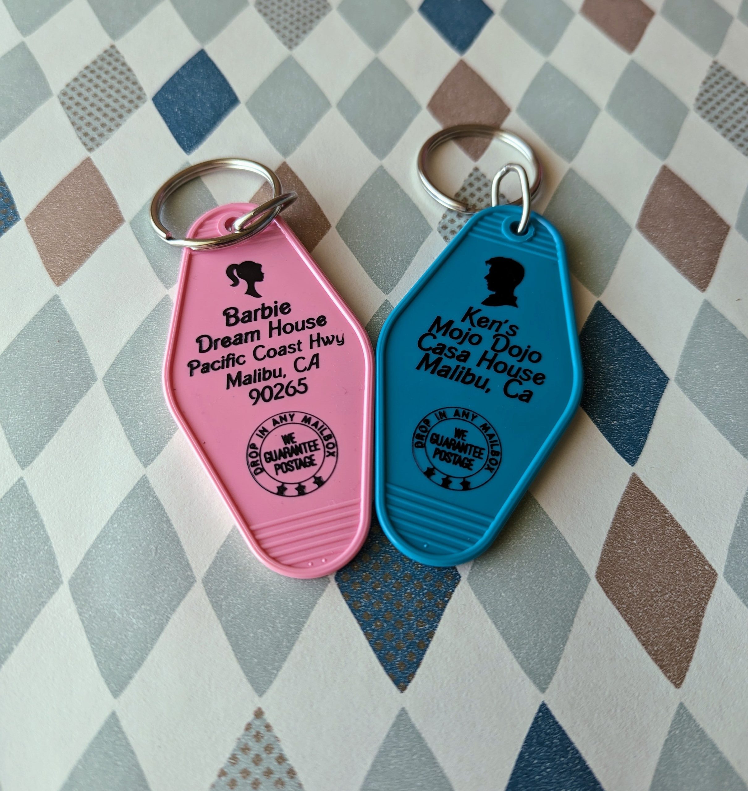Motel Key Fobs - Ken & Barbie