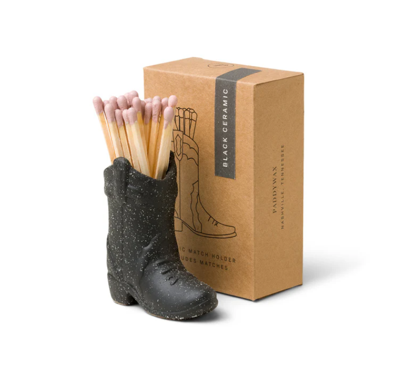 Ceramic Cowboy Boot Match Holder / Click for Colors