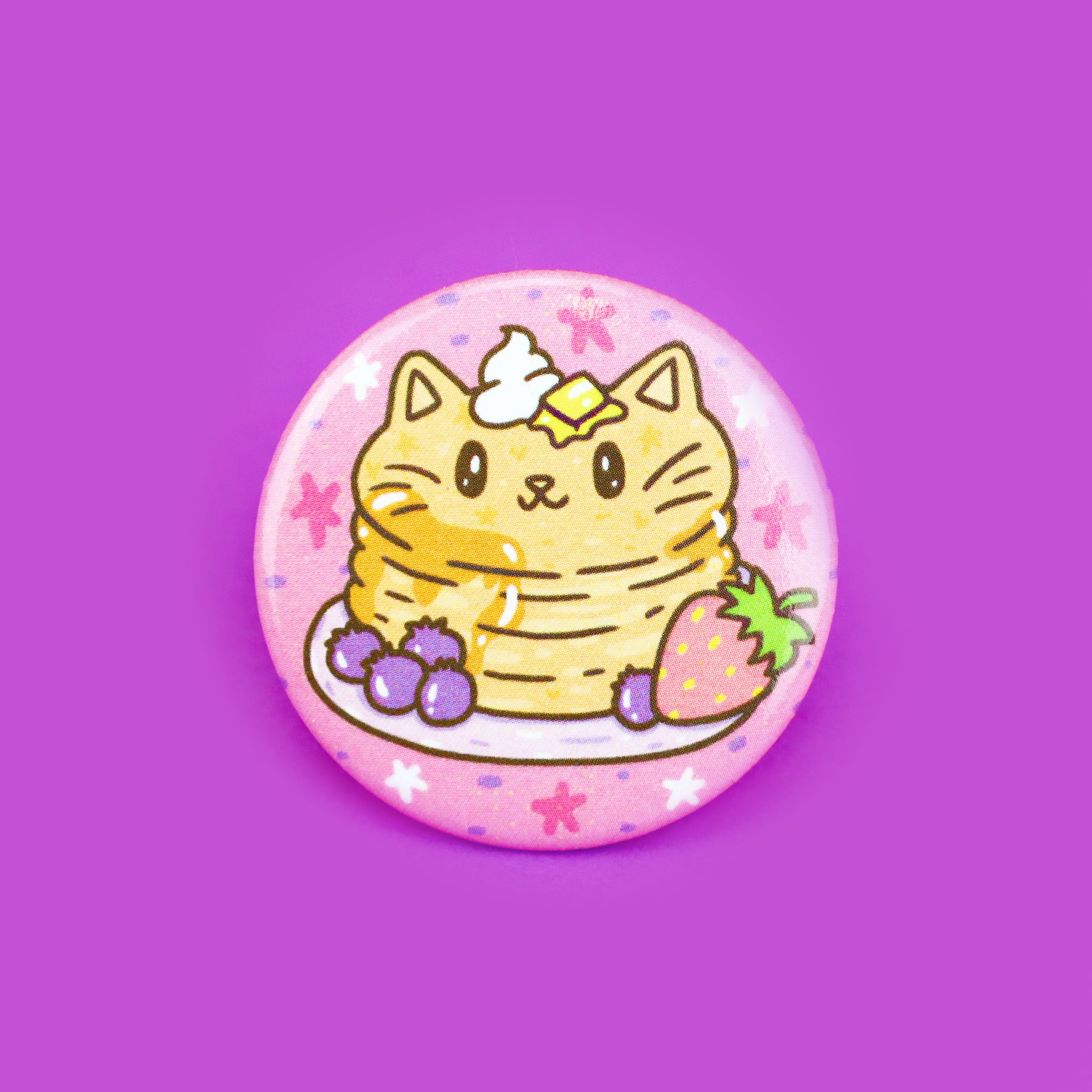 Pancake Kitty Pinback Button