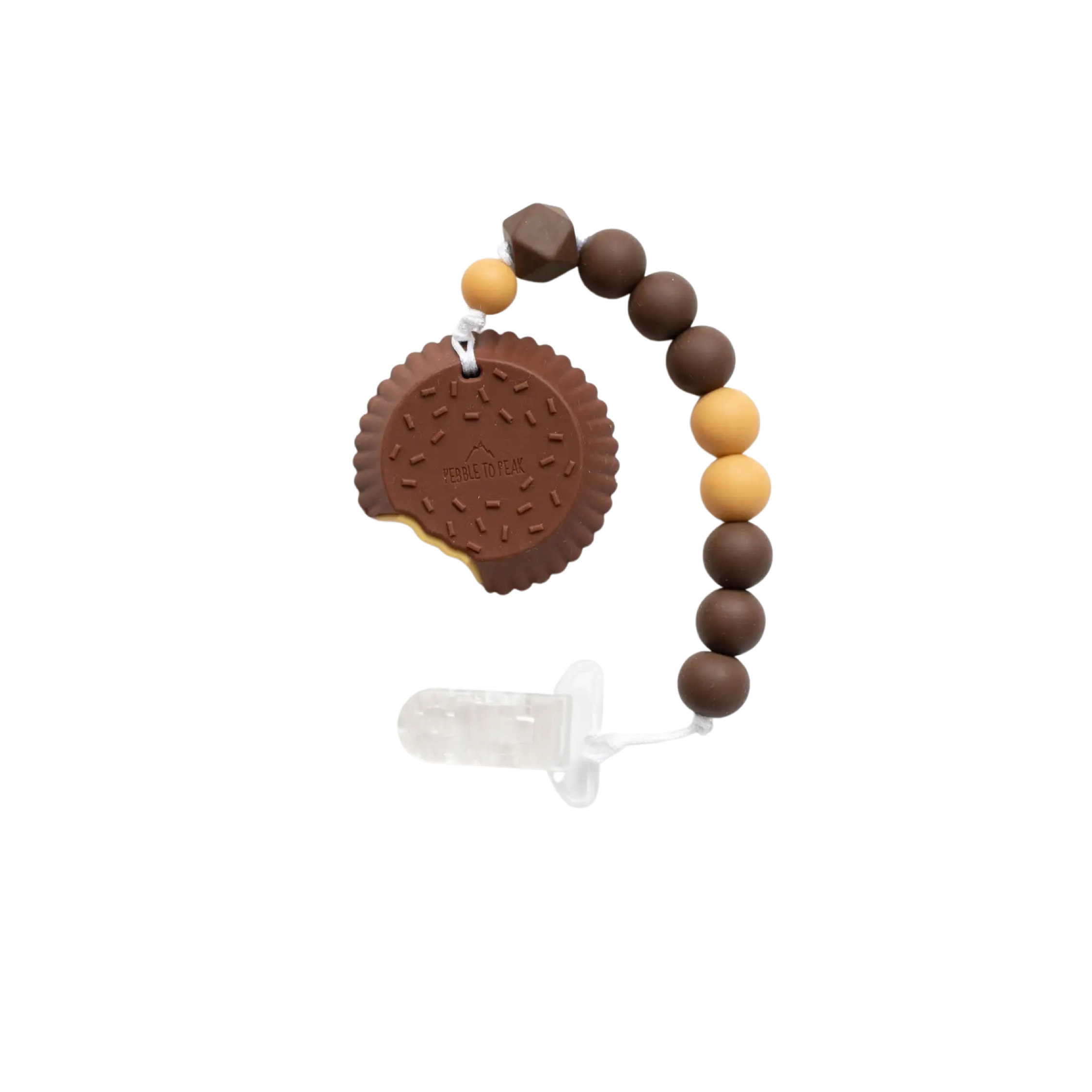Peanut Butter Cup Silicone Teether & Clip