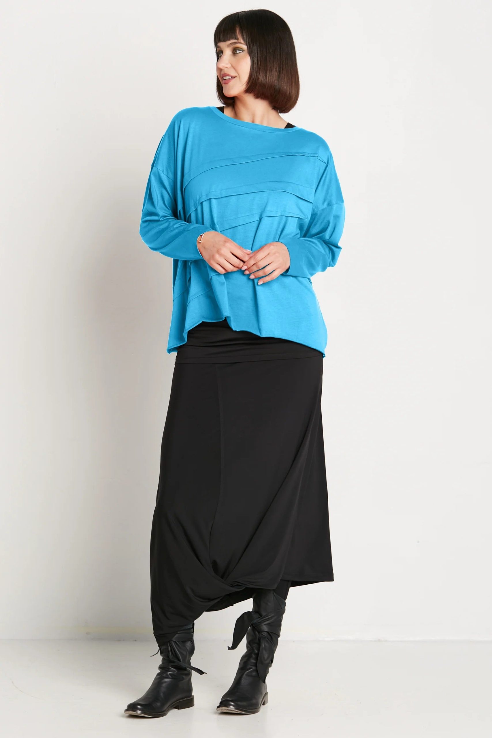 Pima Cotton Tucked Luxury Boxy Tee | 50% Off