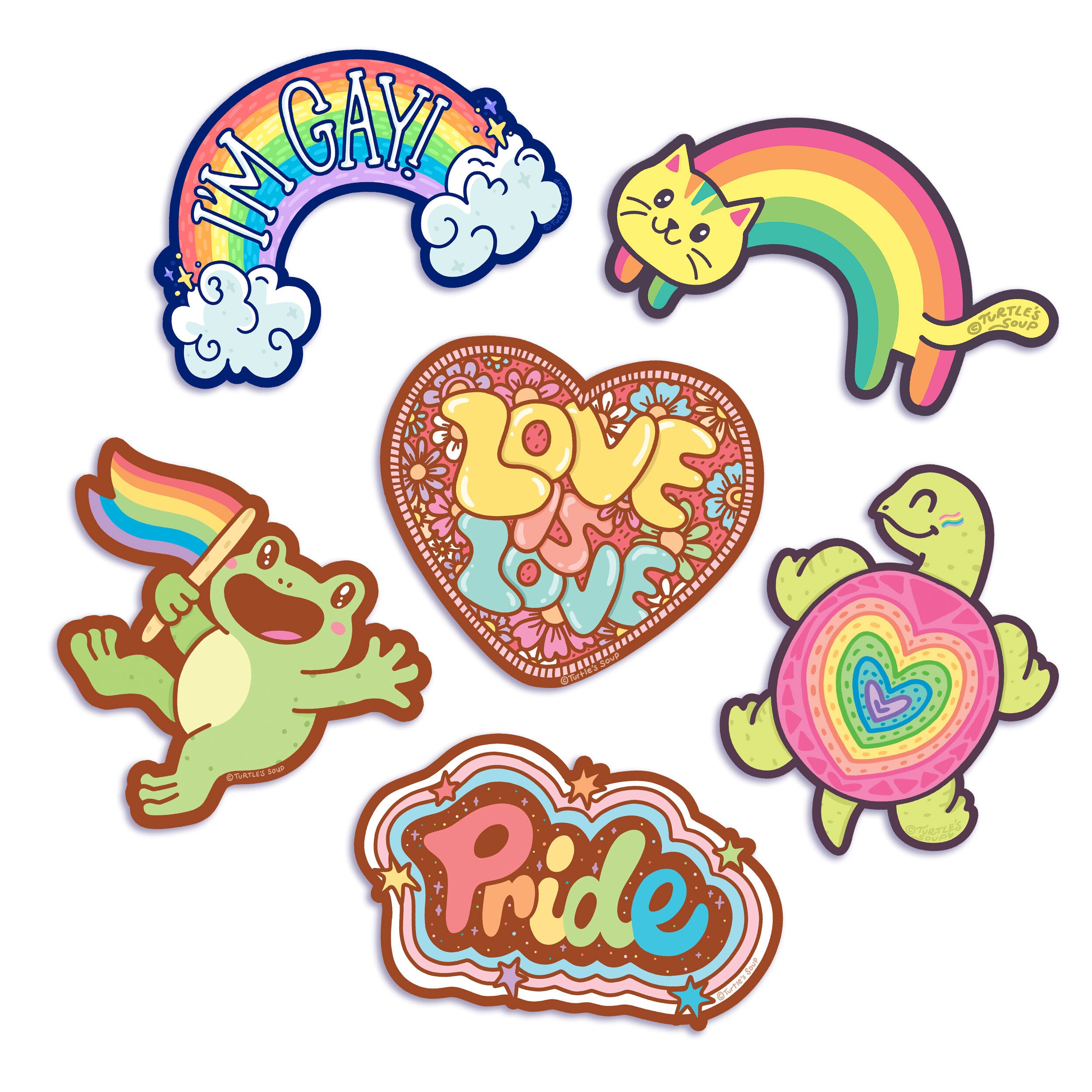 Pride Collection Pack of 6 Vinyl Stickers
