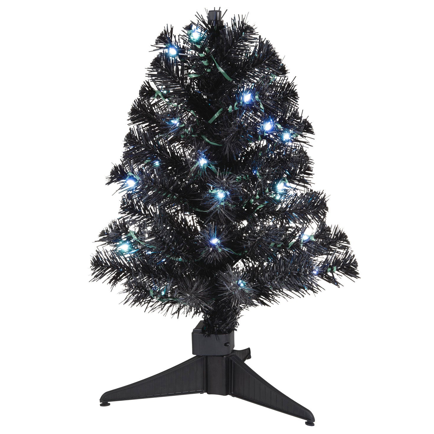 Mini ShowToppers Black Christmas Tree With Light, 17"