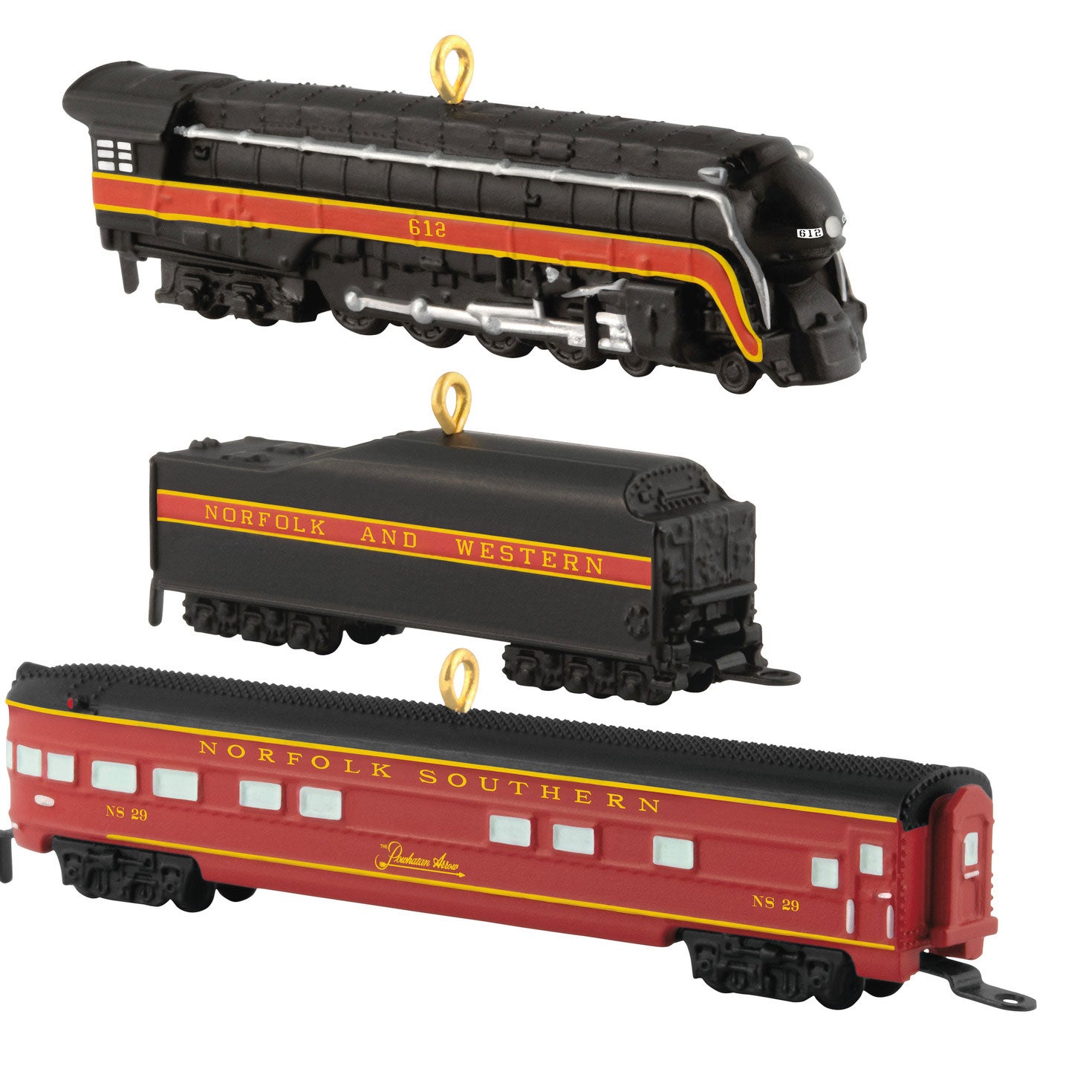 Mini Lionel® Norfolk and Western Passenger Set 2025 Ornaments, Set of 3