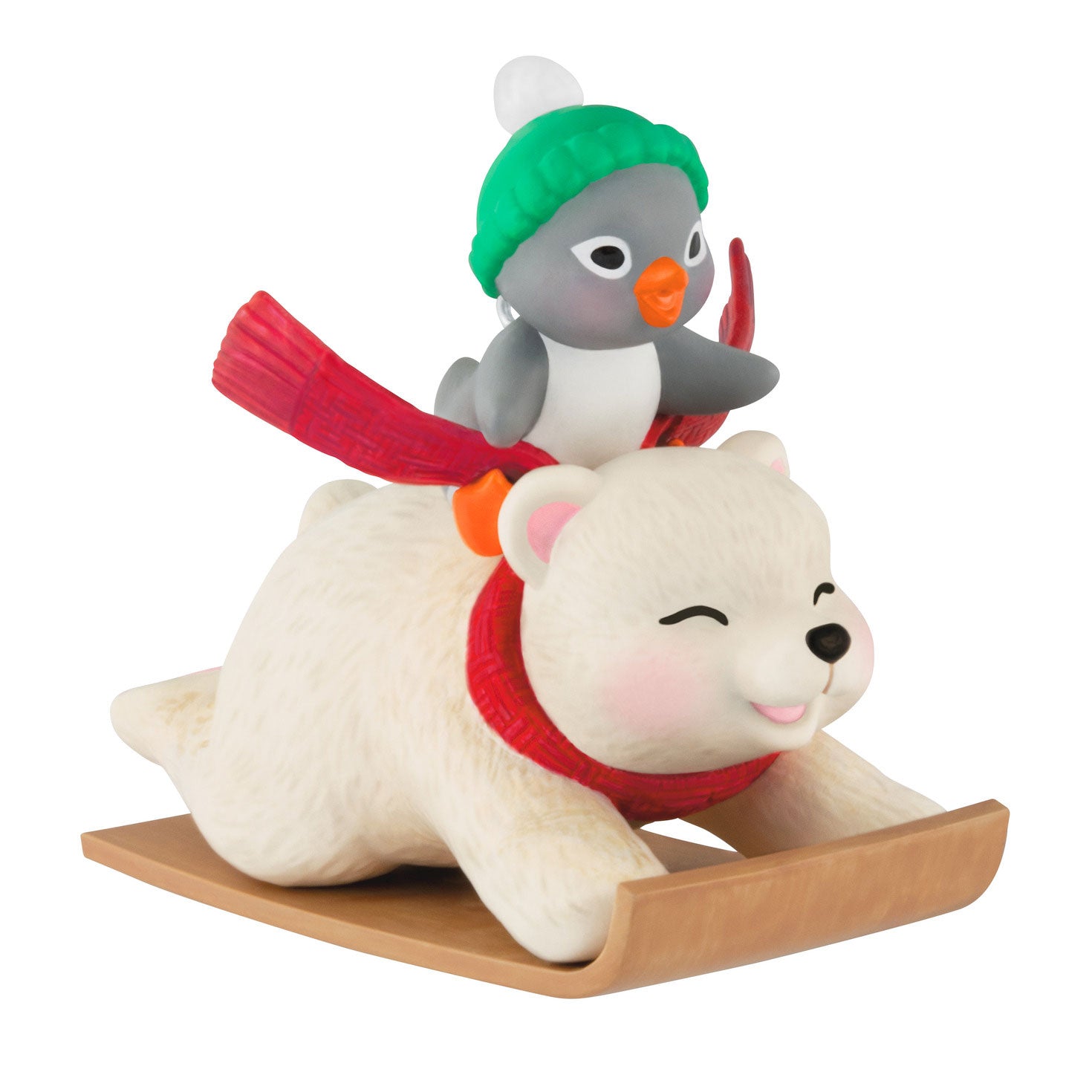 Snowball and Tuxedo Sledding Sidekicks 2025 Ornament