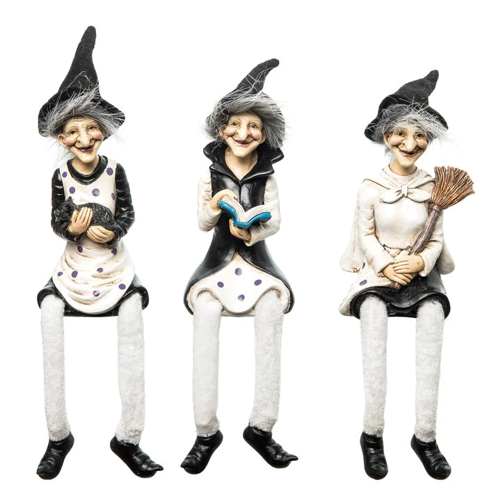 Fuzzy Hair Witch Shelf Sitter