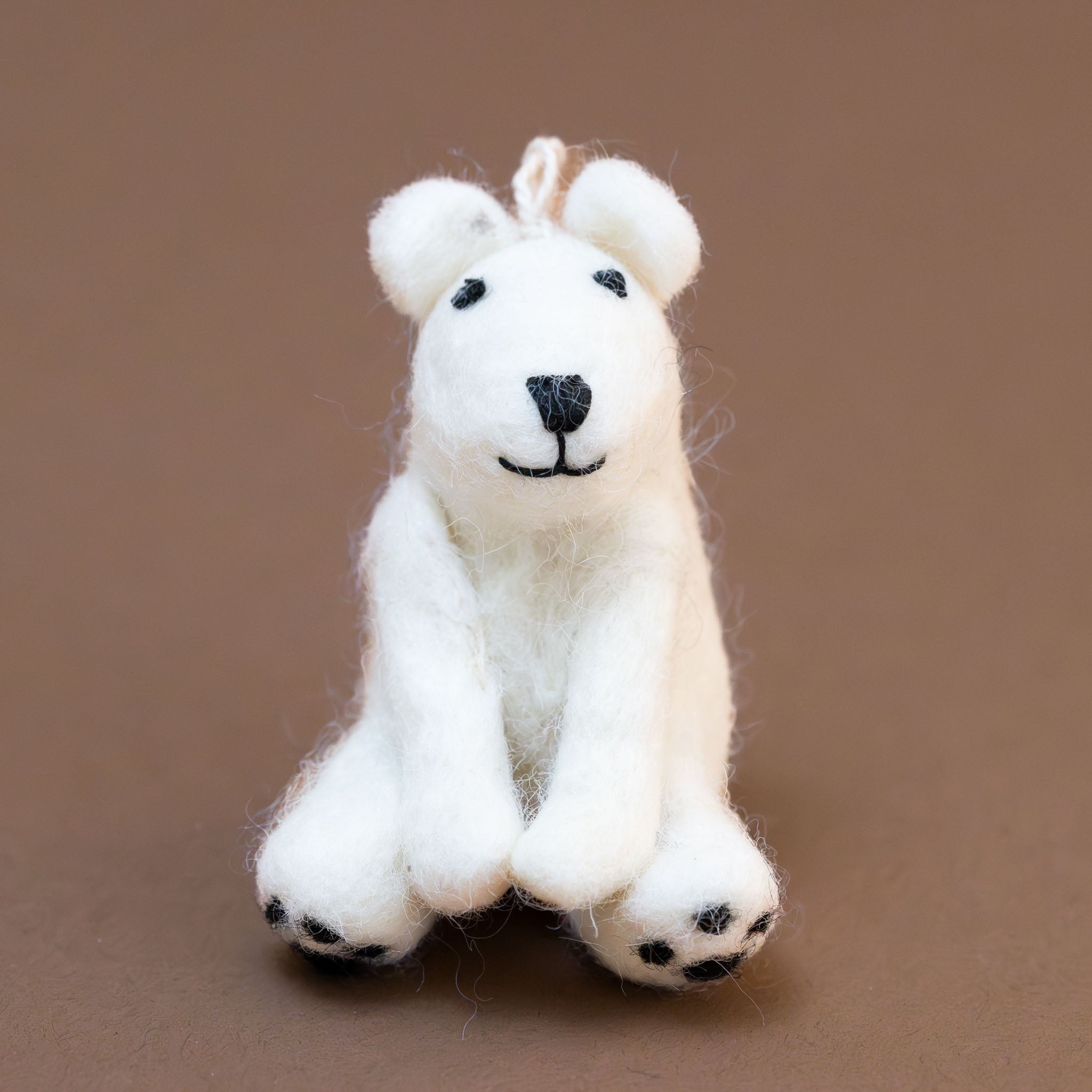 Felted Ice Bear Ornament | Sitting
