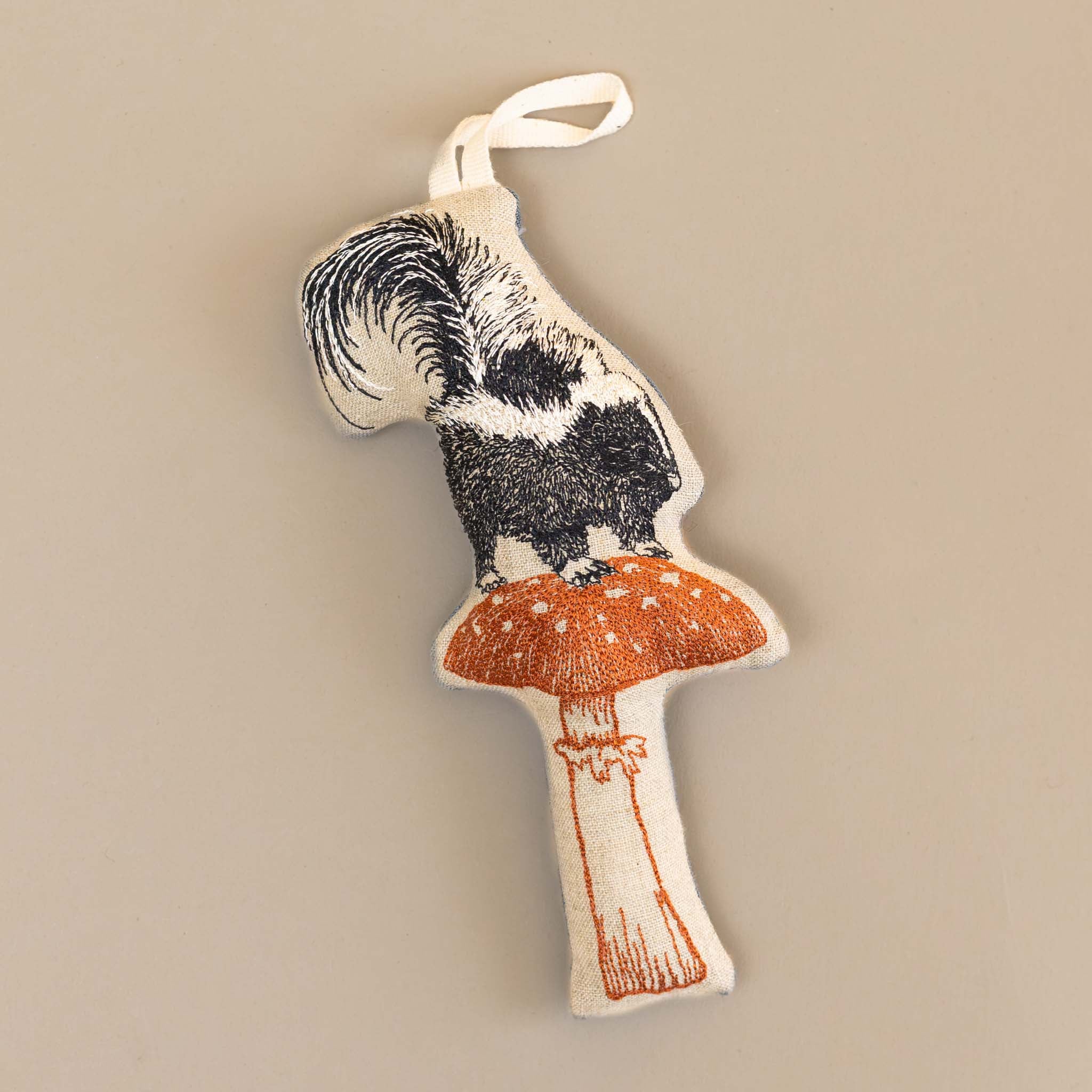 Embroidered Ornament | Mushroom Skunk
