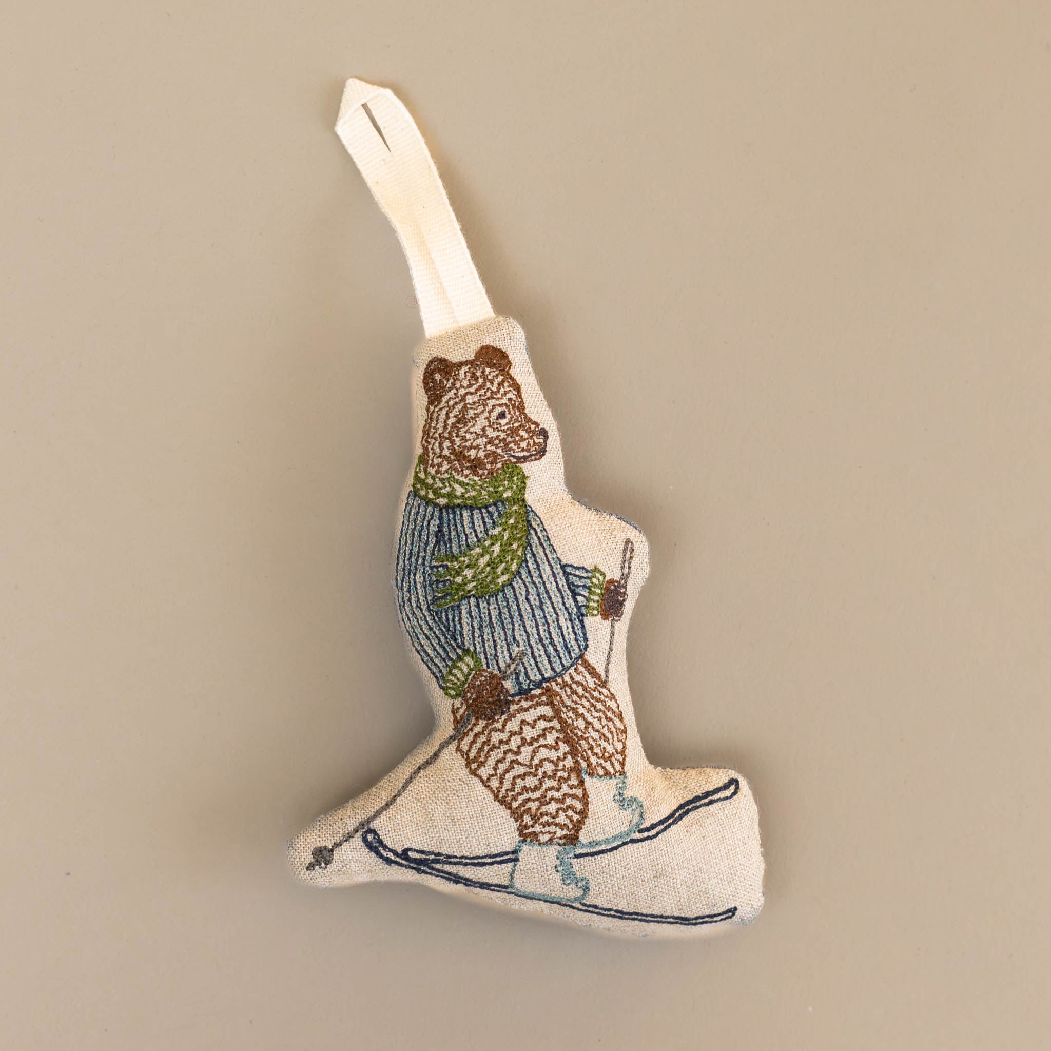 Embroidered Ornament | Downhill Bear