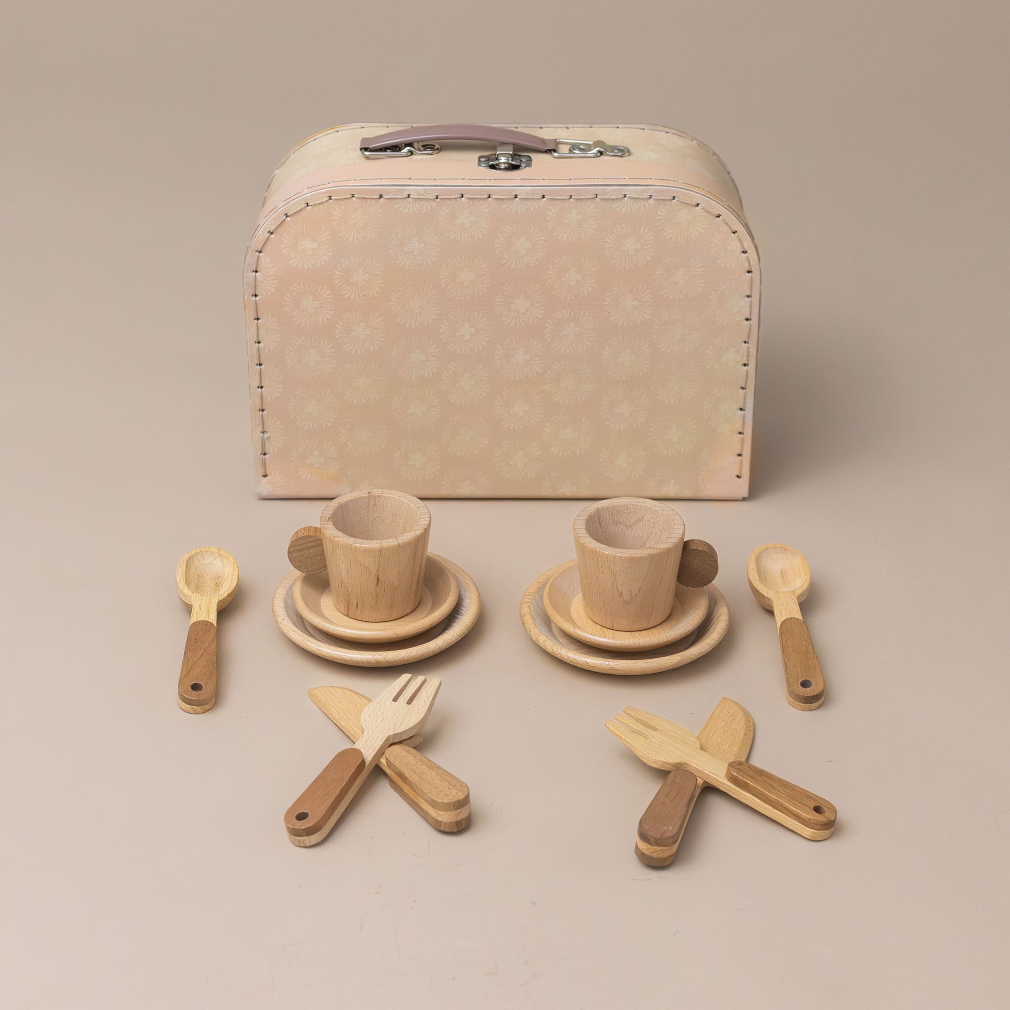 Wooden Pretend Play Breakfast Set in Suitcase
