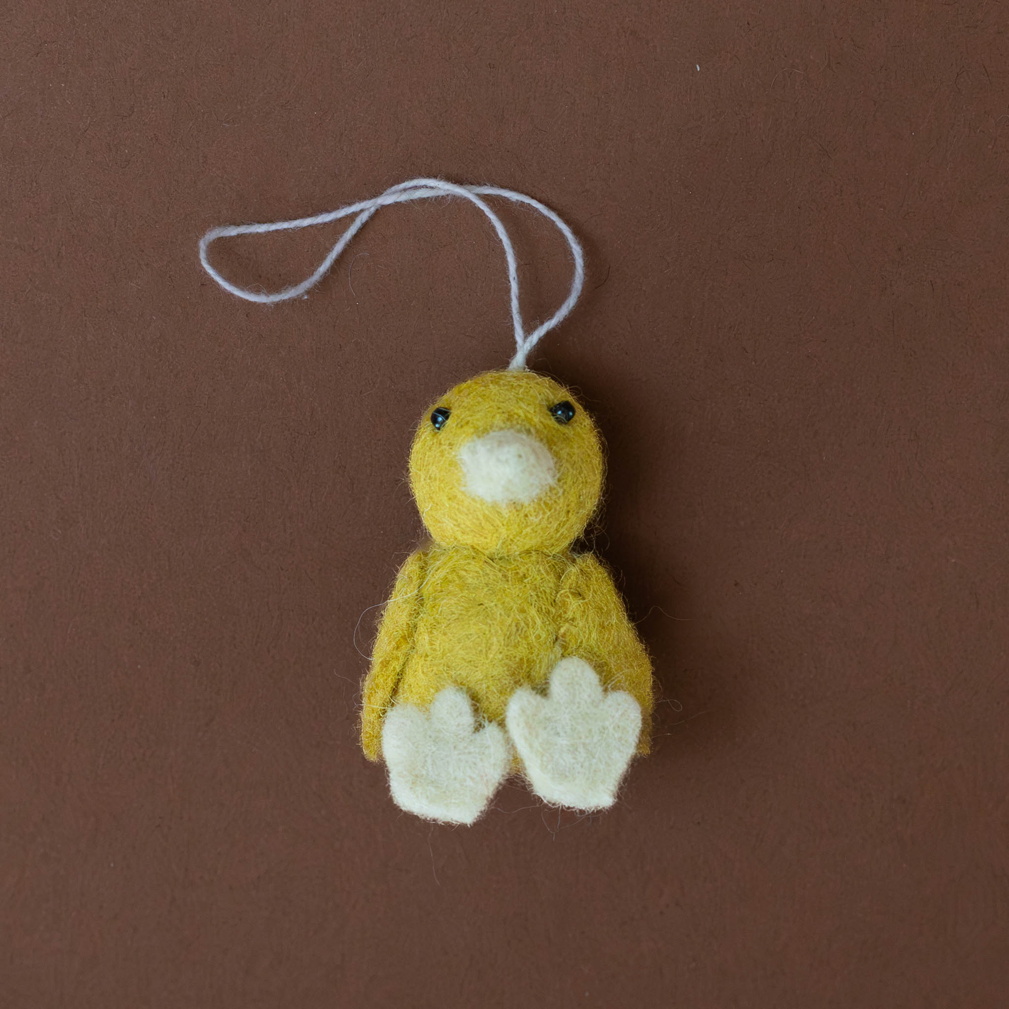 Felted Duck Chick Ornament | Yellow