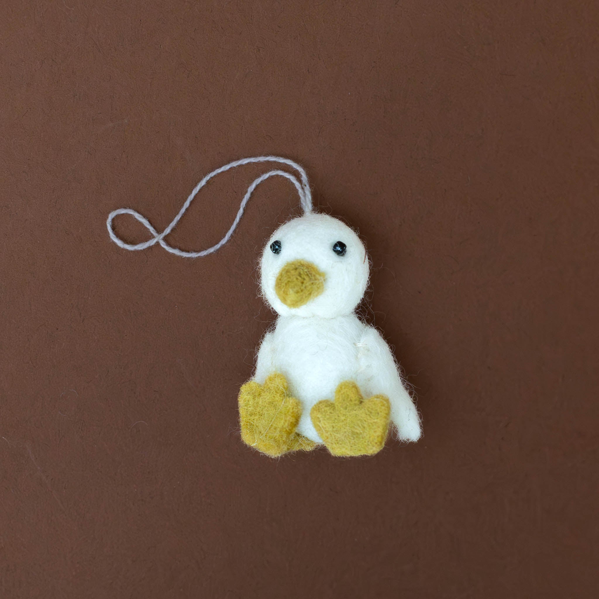 Felted Duck Chick Ornament | White