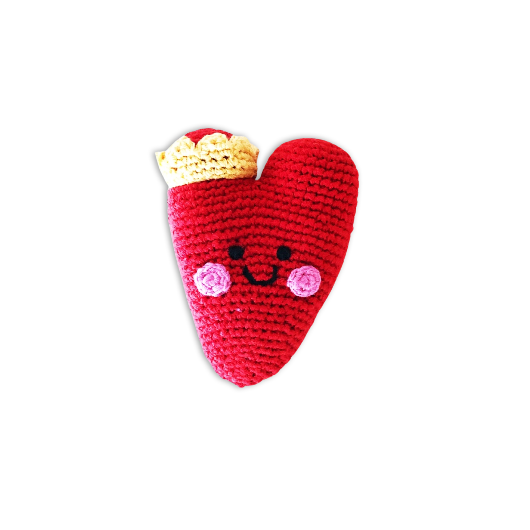 Red Plush Heart Baby Toy Rattle