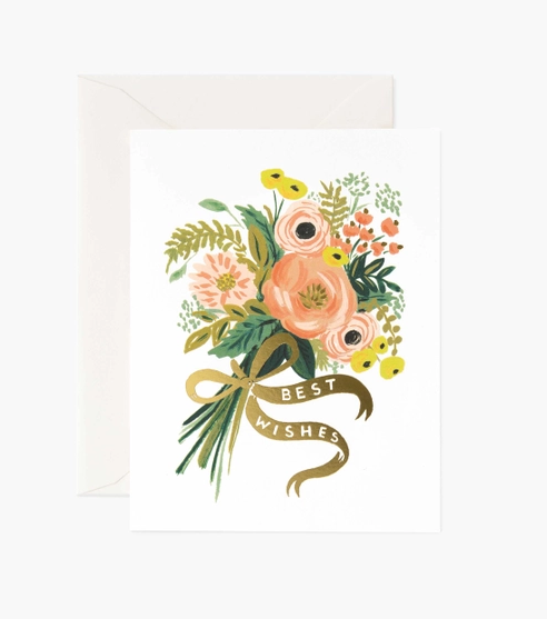 Best Wishes Bouquet Wedding Card