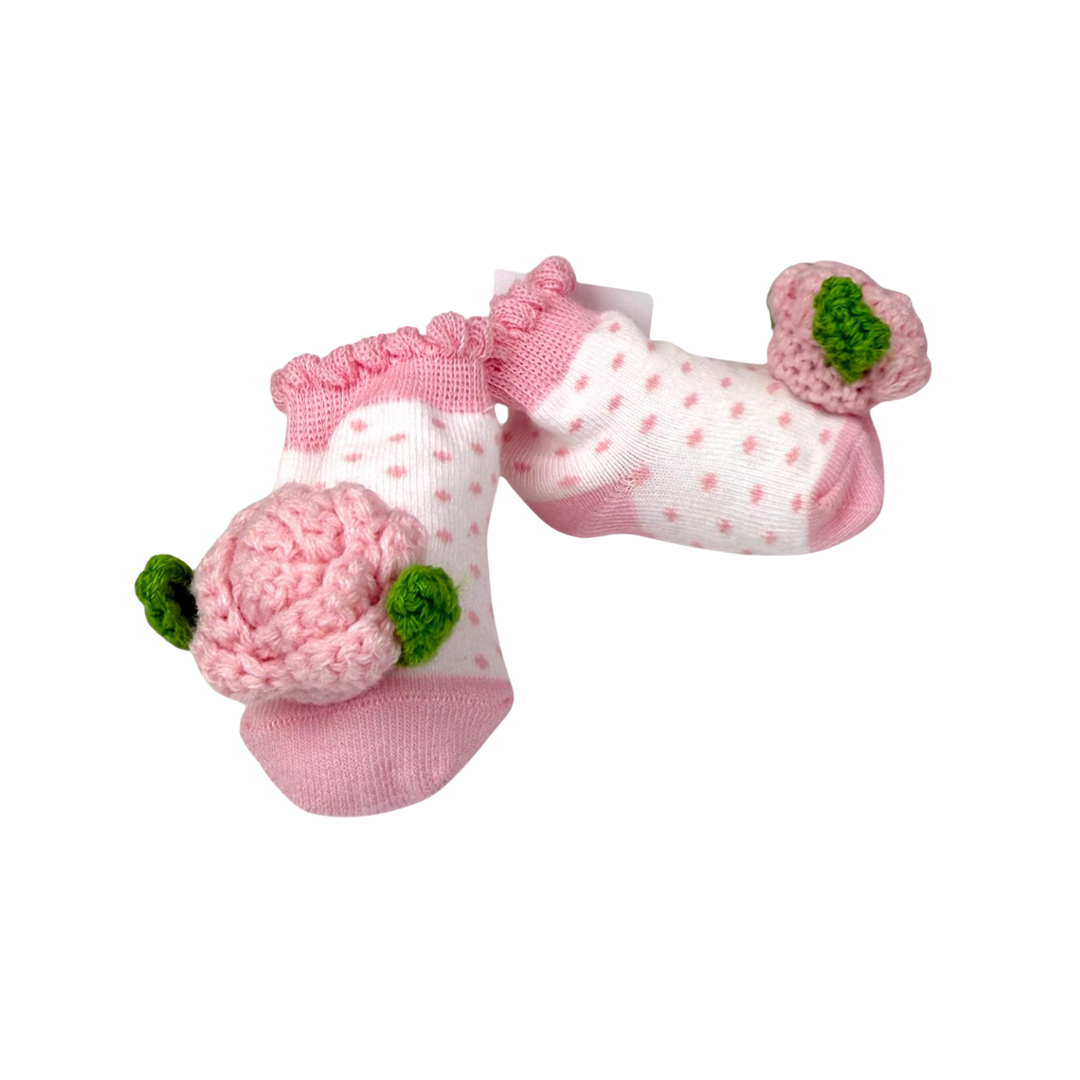 Rose Crochet Rattle Toe Socks