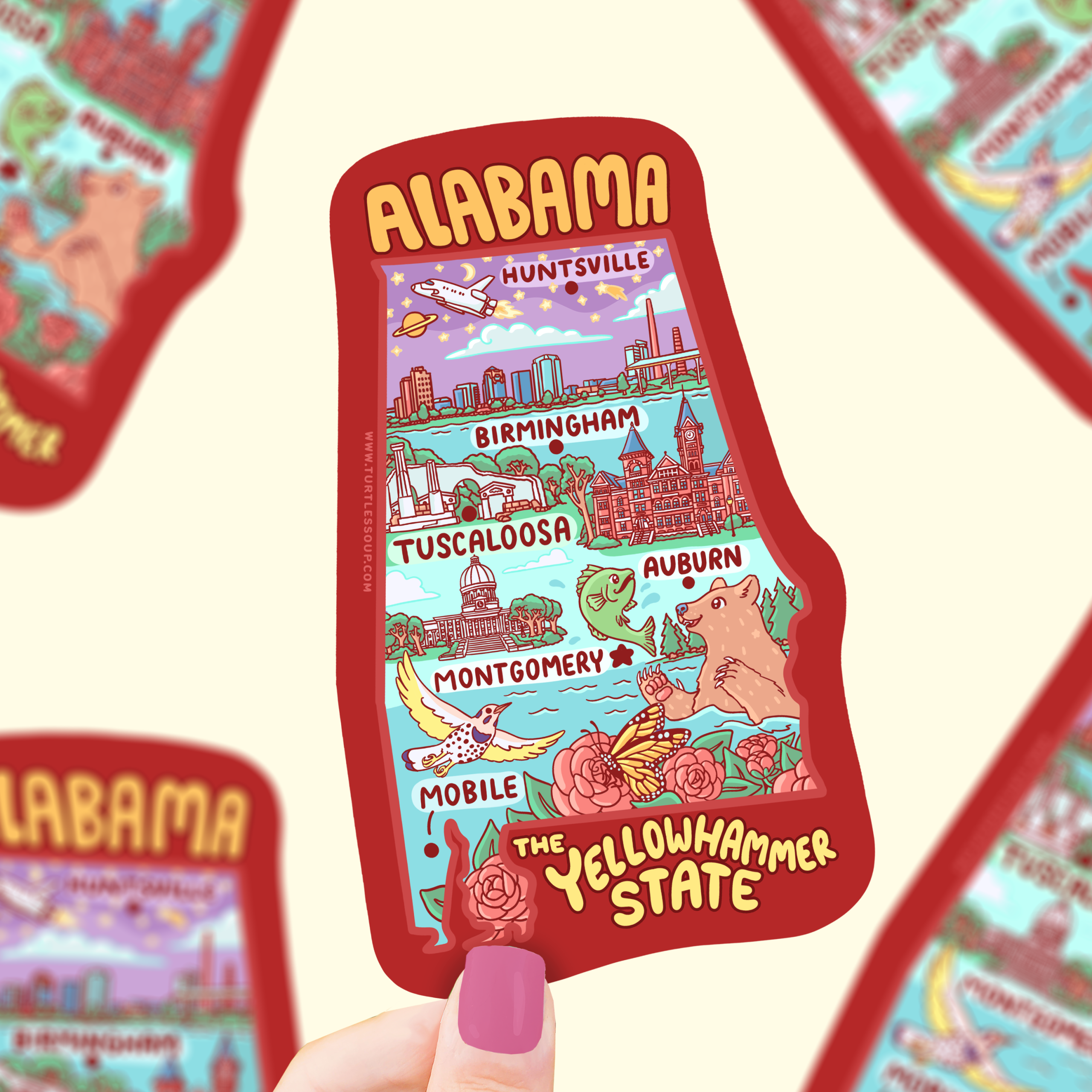 Alabama State Vinyl Sticker