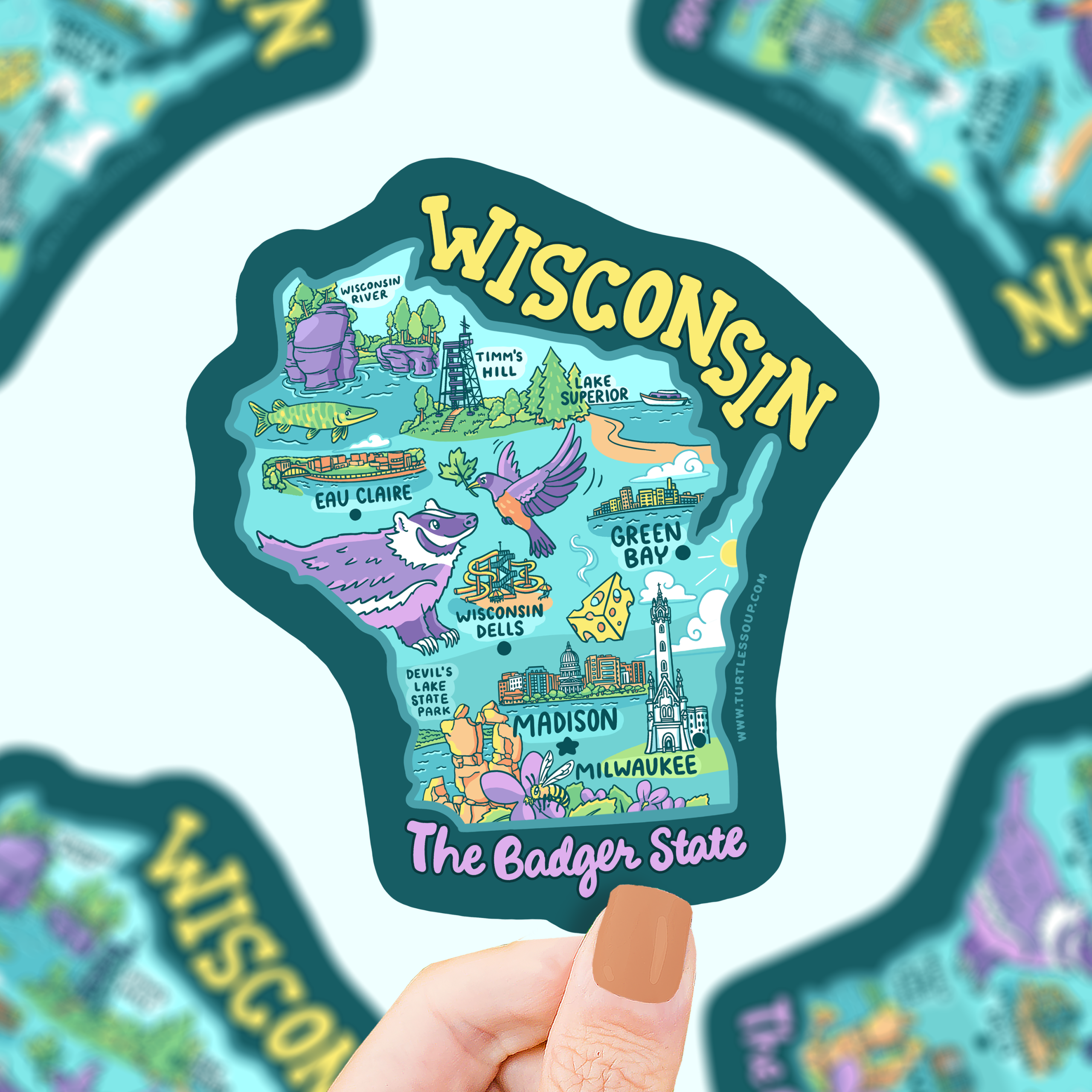 Wisconsin State Vinyl Sticker