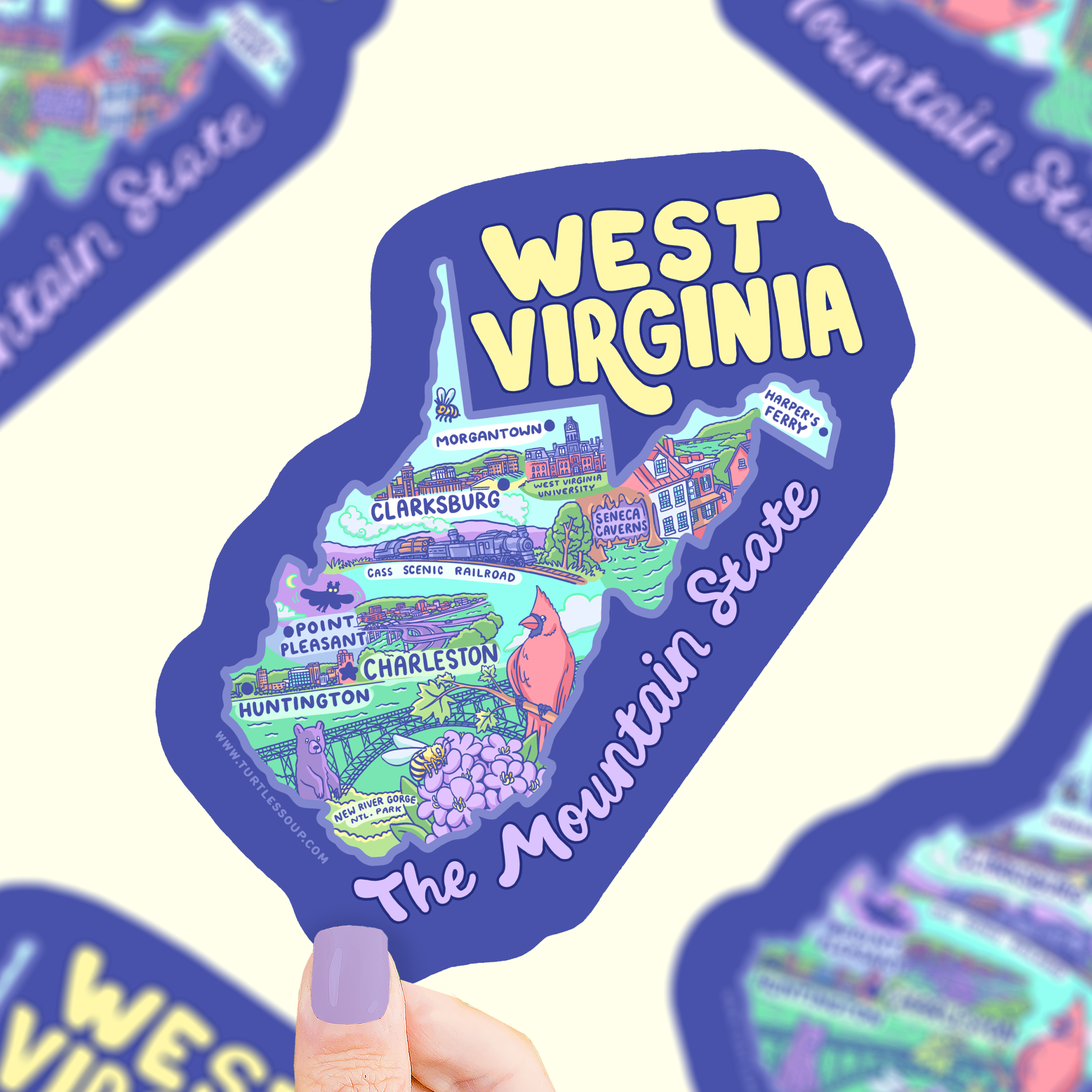 West Virginia State Vinyl Sticker
