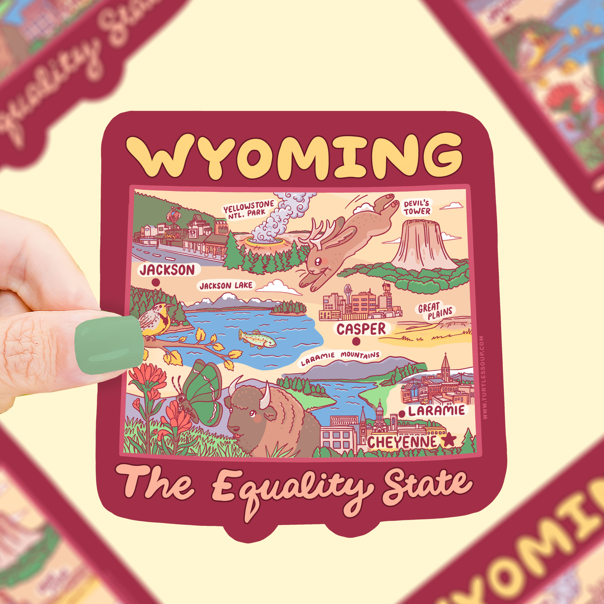 Wyoming State Vinyl Sticker