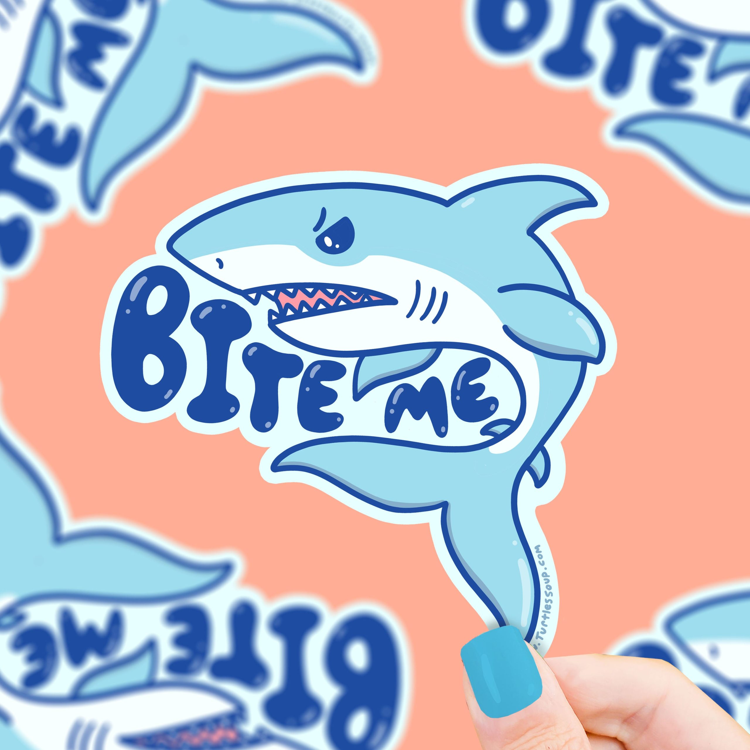 Bite Me Great White Shark Vinyl Sticker