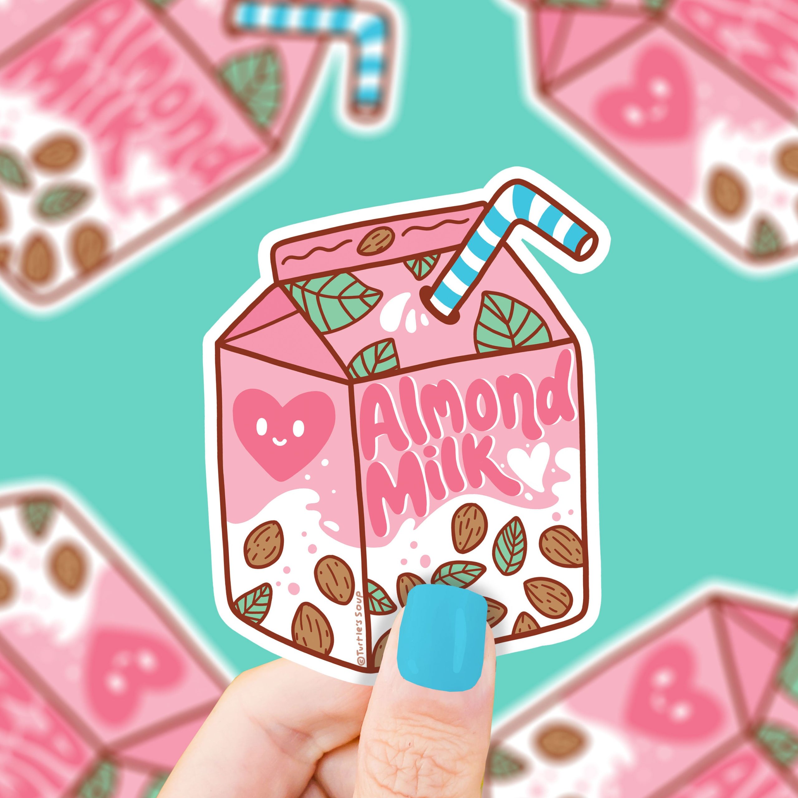 Almond Milk Carton Vegan Vinyl Sticker