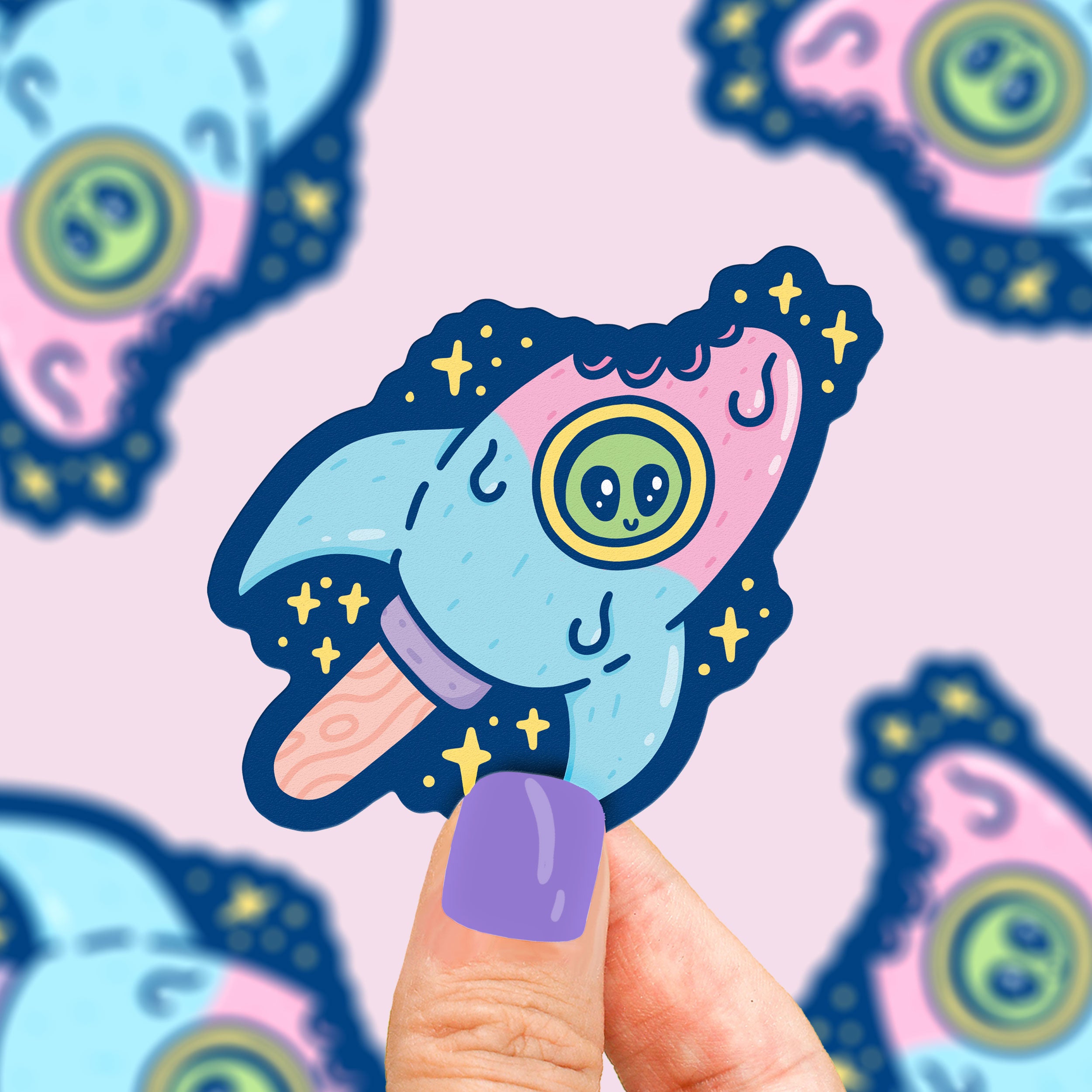 Alien Rocket Pop Vinyl Sticker