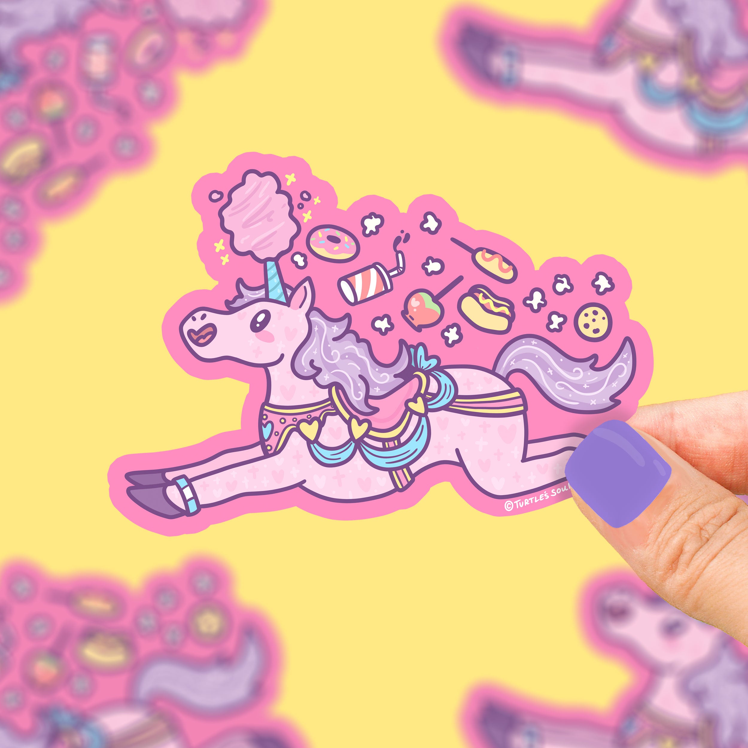 Unicorn Amusement Park Mythical Creature Vinyl Sticker