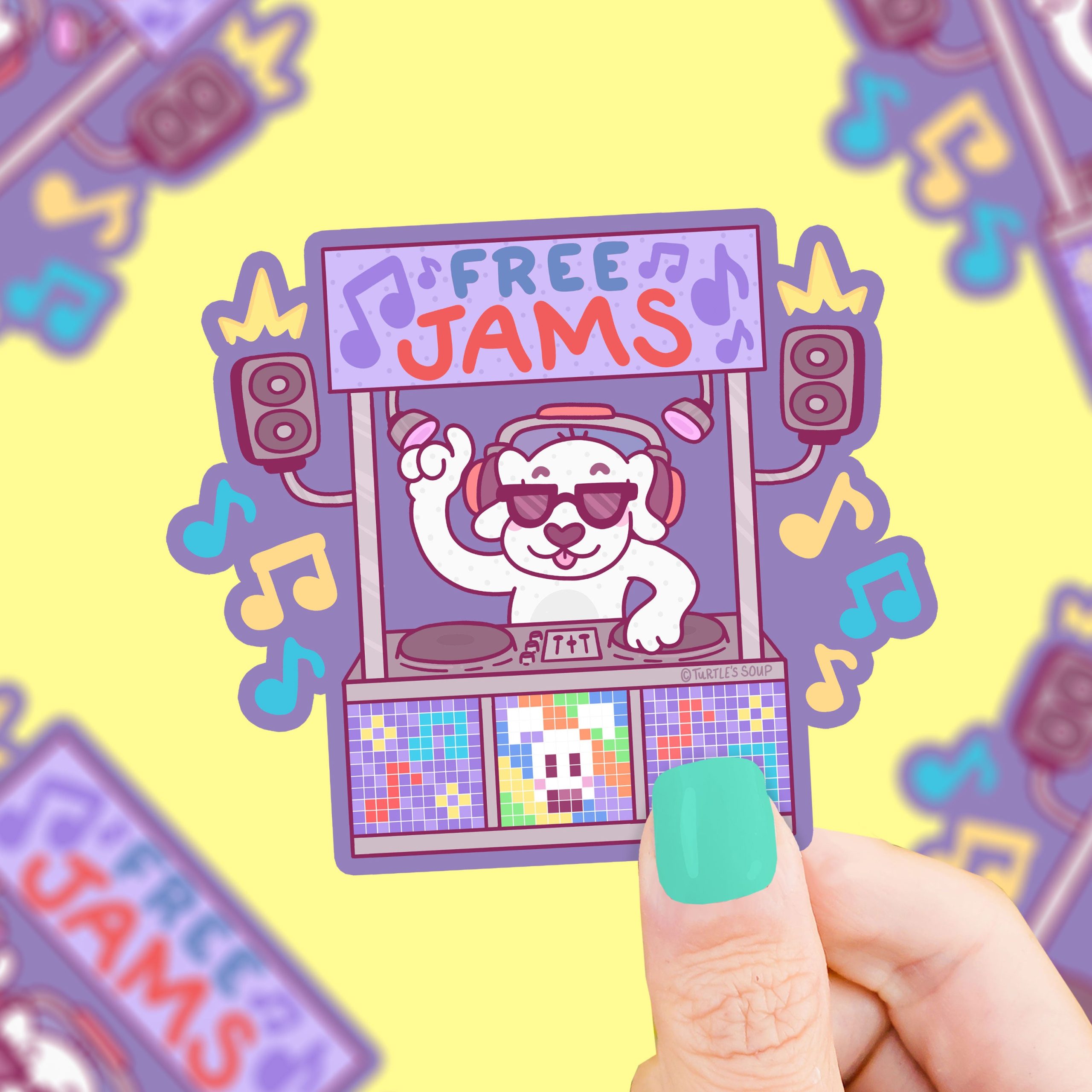DJ Dog Free Jams Musician Vinyl Sticker