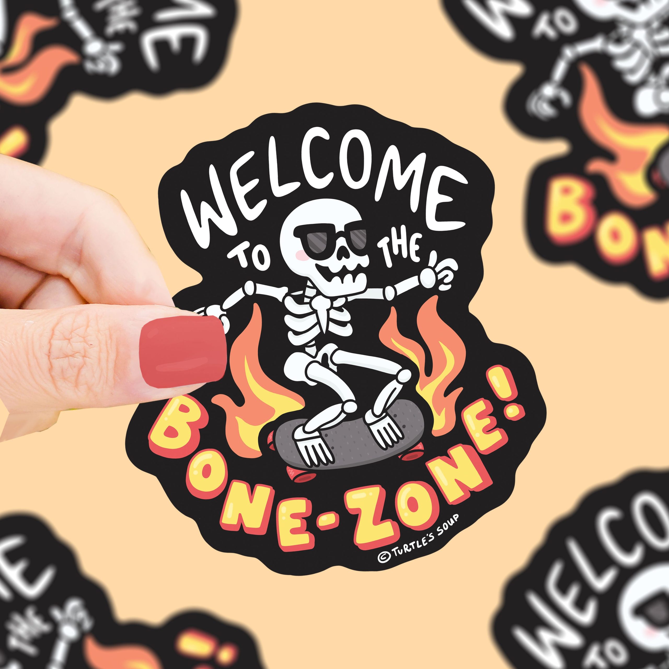 Welcome To The Bone Zone Skeleton Vinyl Sticker