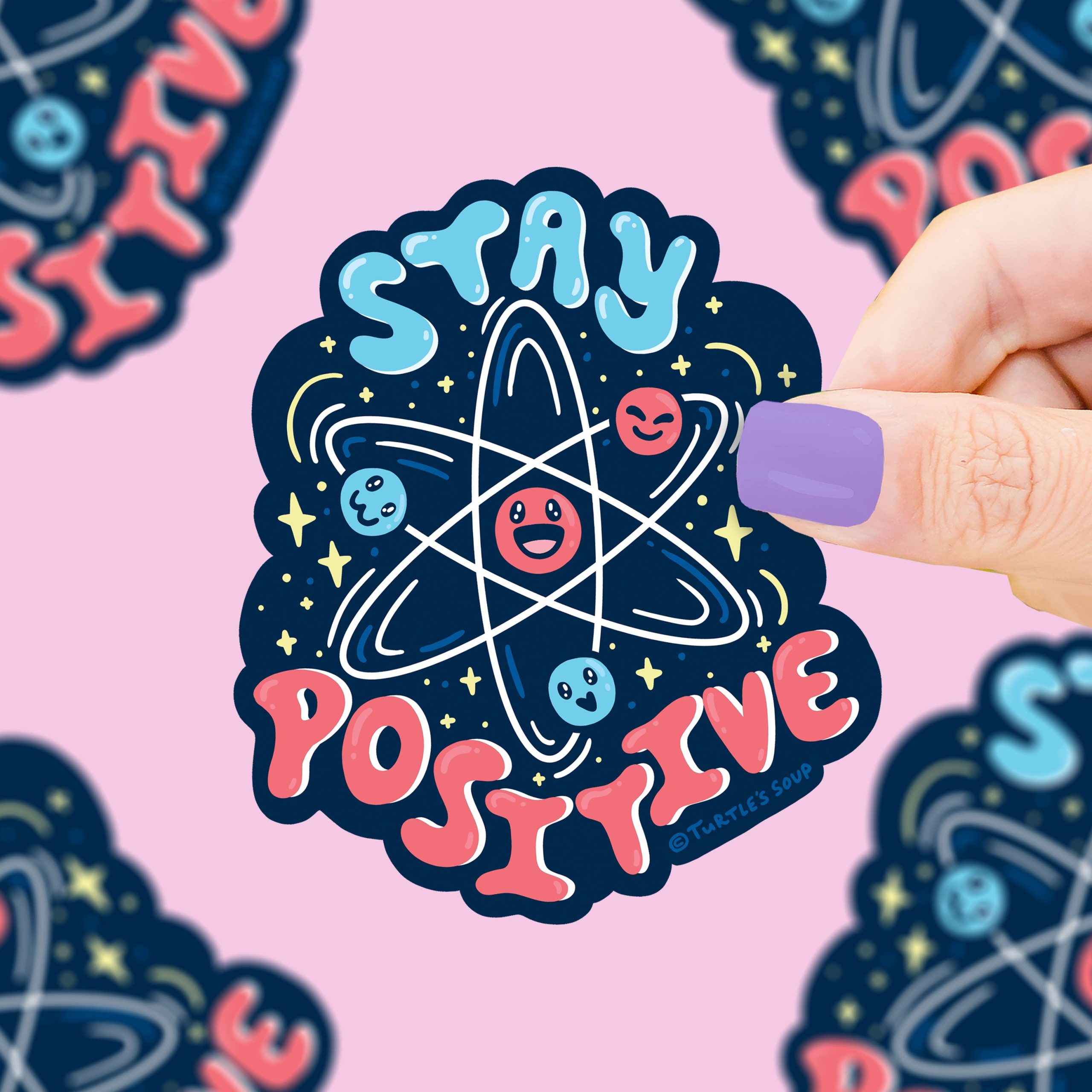 Stay Positive Atom Science Vinyl Sticker