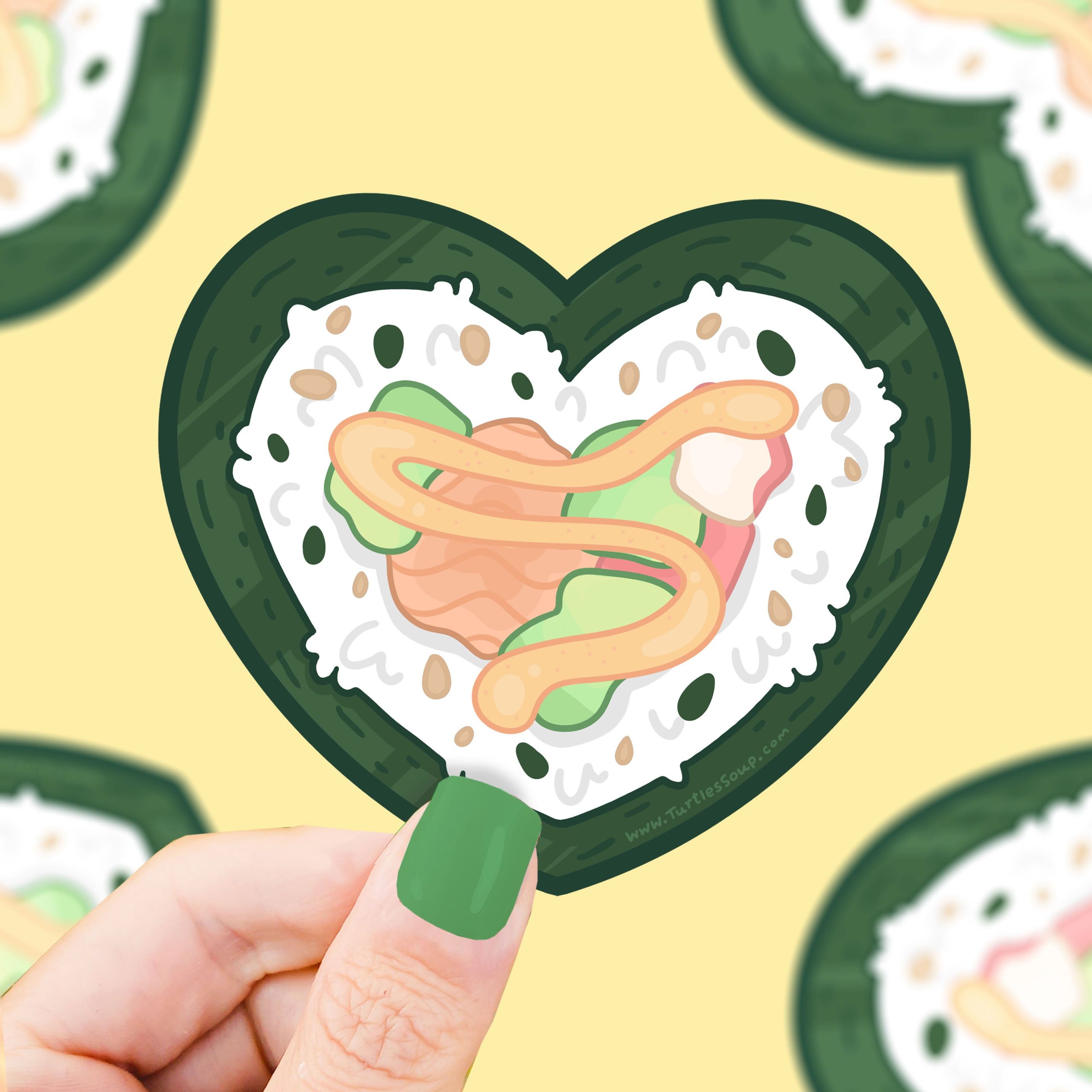 Sushi Heart Vinyl Sticker