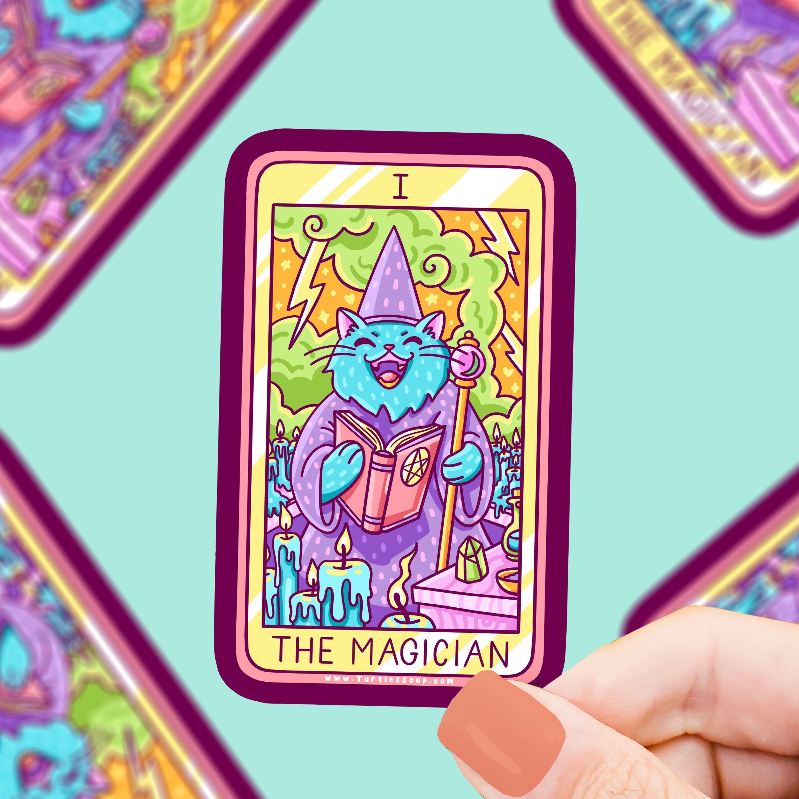 The Magician Kitty Tarot Card Vinyl Sticker
