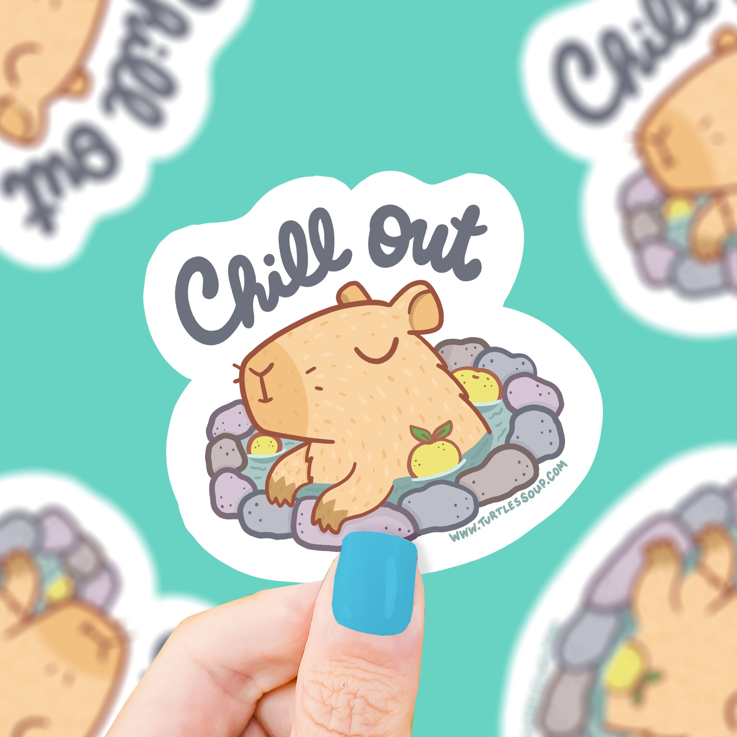 Chill Out Capybara Vinyl Sticker