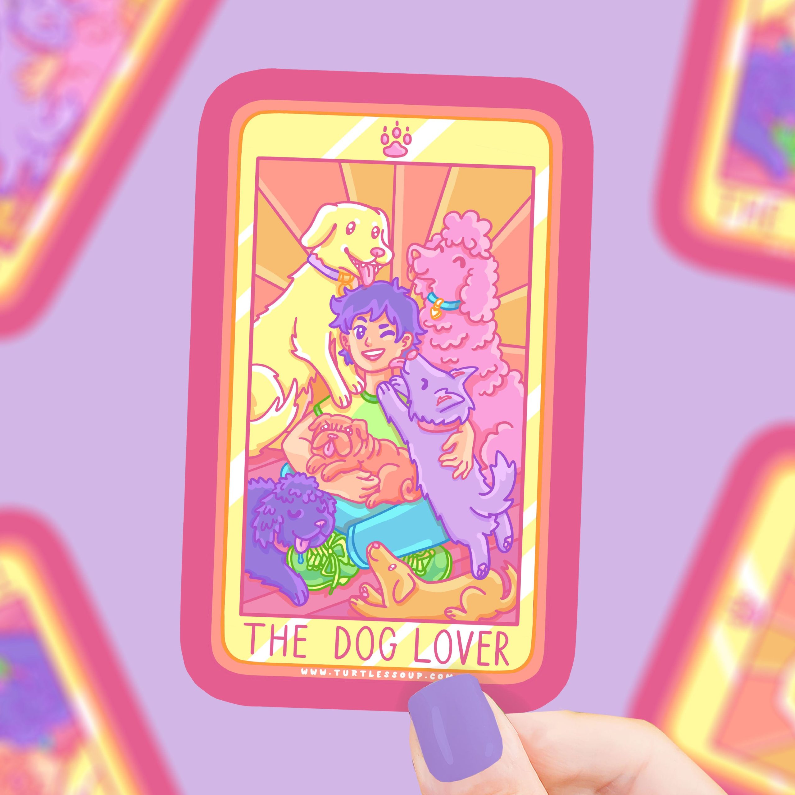 The Dog Lover Tarot Vinyl Sticker