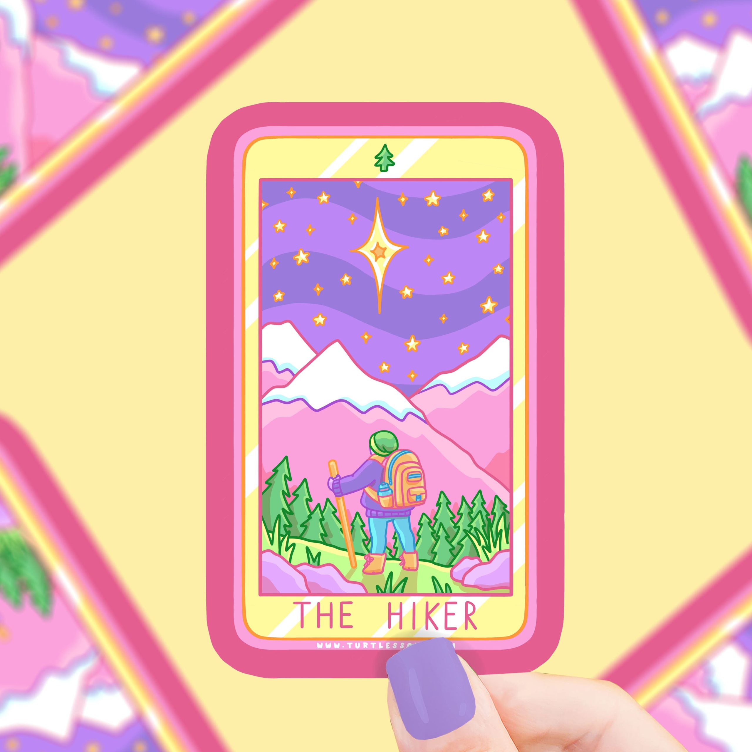 The Hiker Tarot Vinyl Sticker