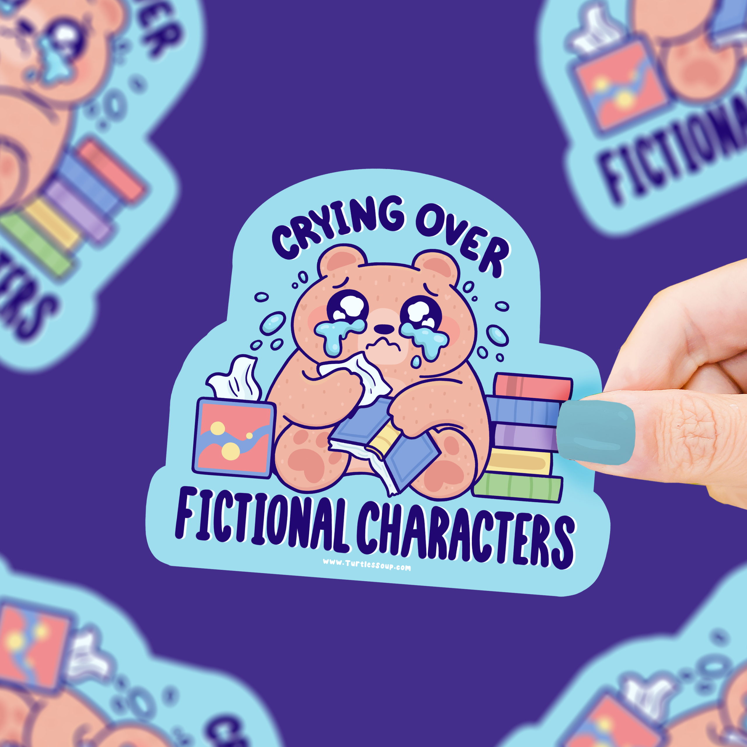 Crying Over Fictional Characters Bookish Vinyl Sticker