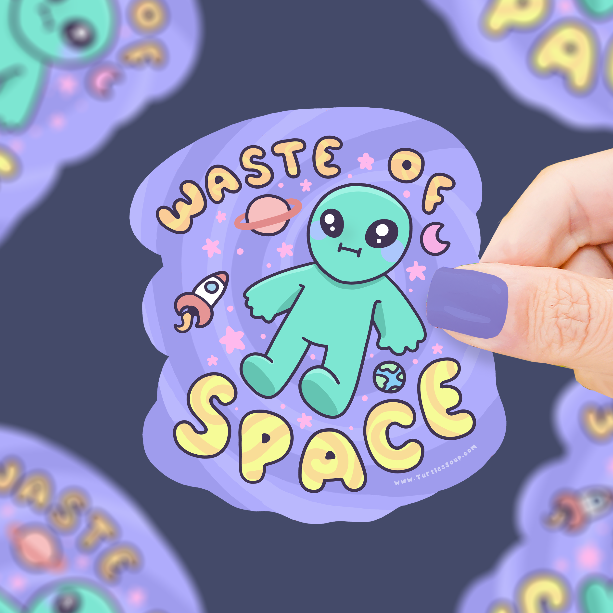 Waste of Space Alien Silly Vinyl Sticker