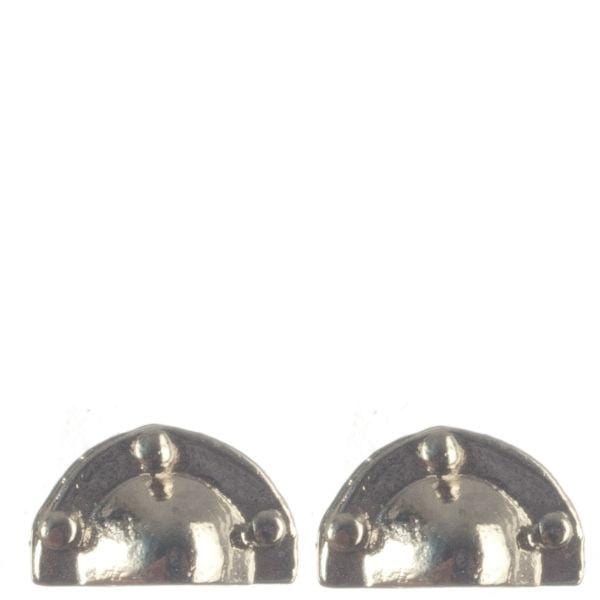 Chrome Dollhouse Miniature Half-Round Drawer Pulls
