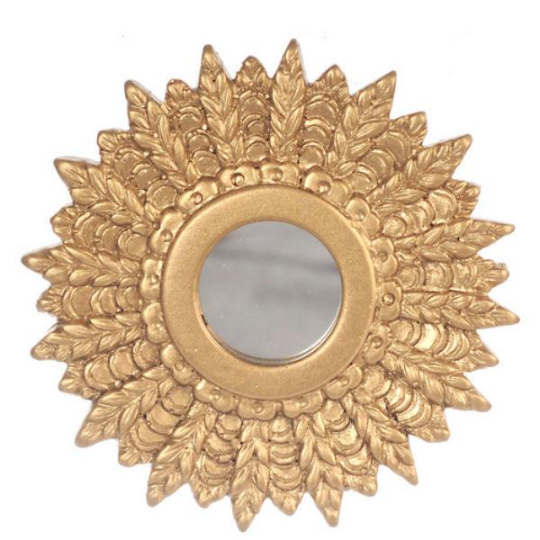 Gold Dollhouse Miniature Sunburst Mirror