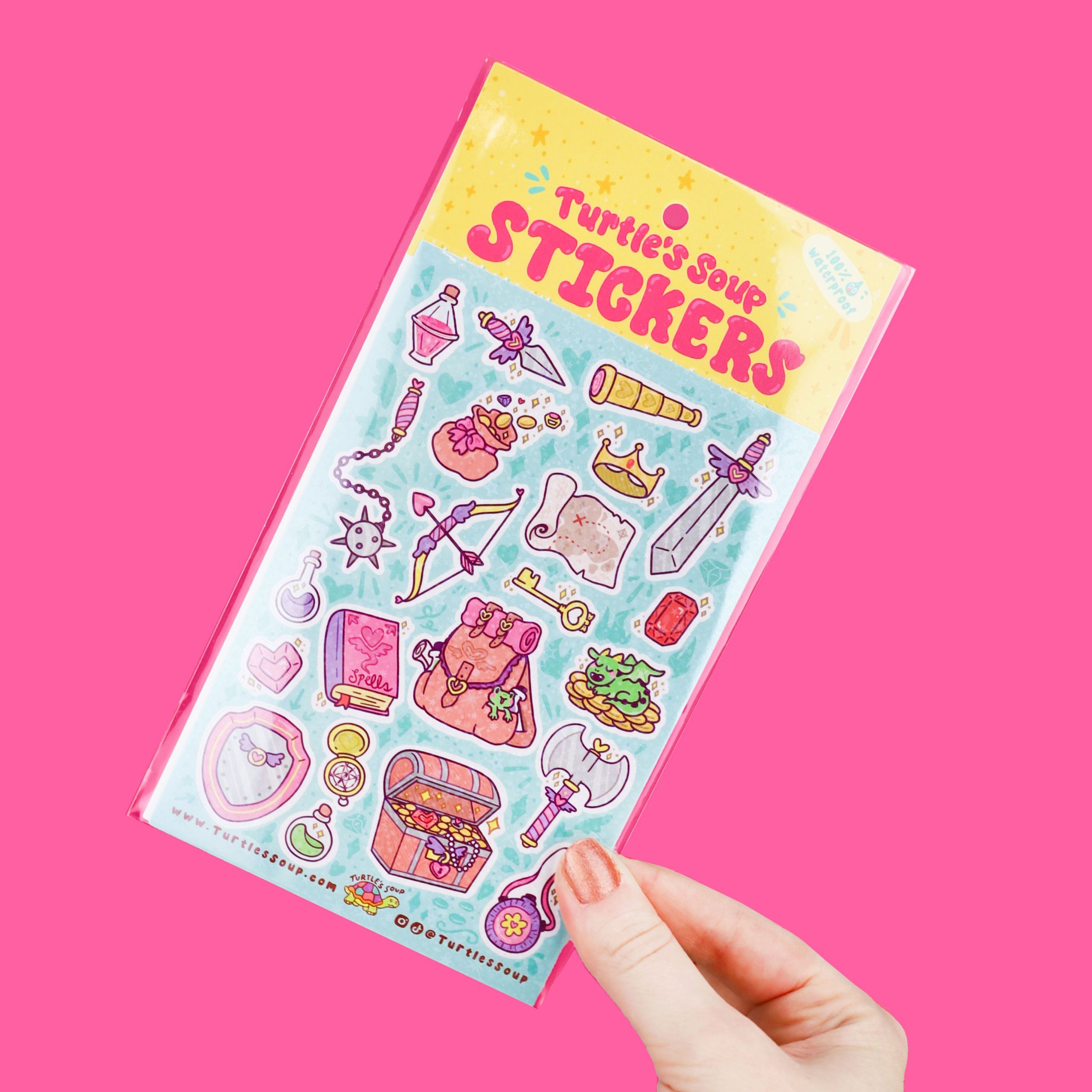 Dungeon Adventure Glittery Vinyl Sticker Sheet