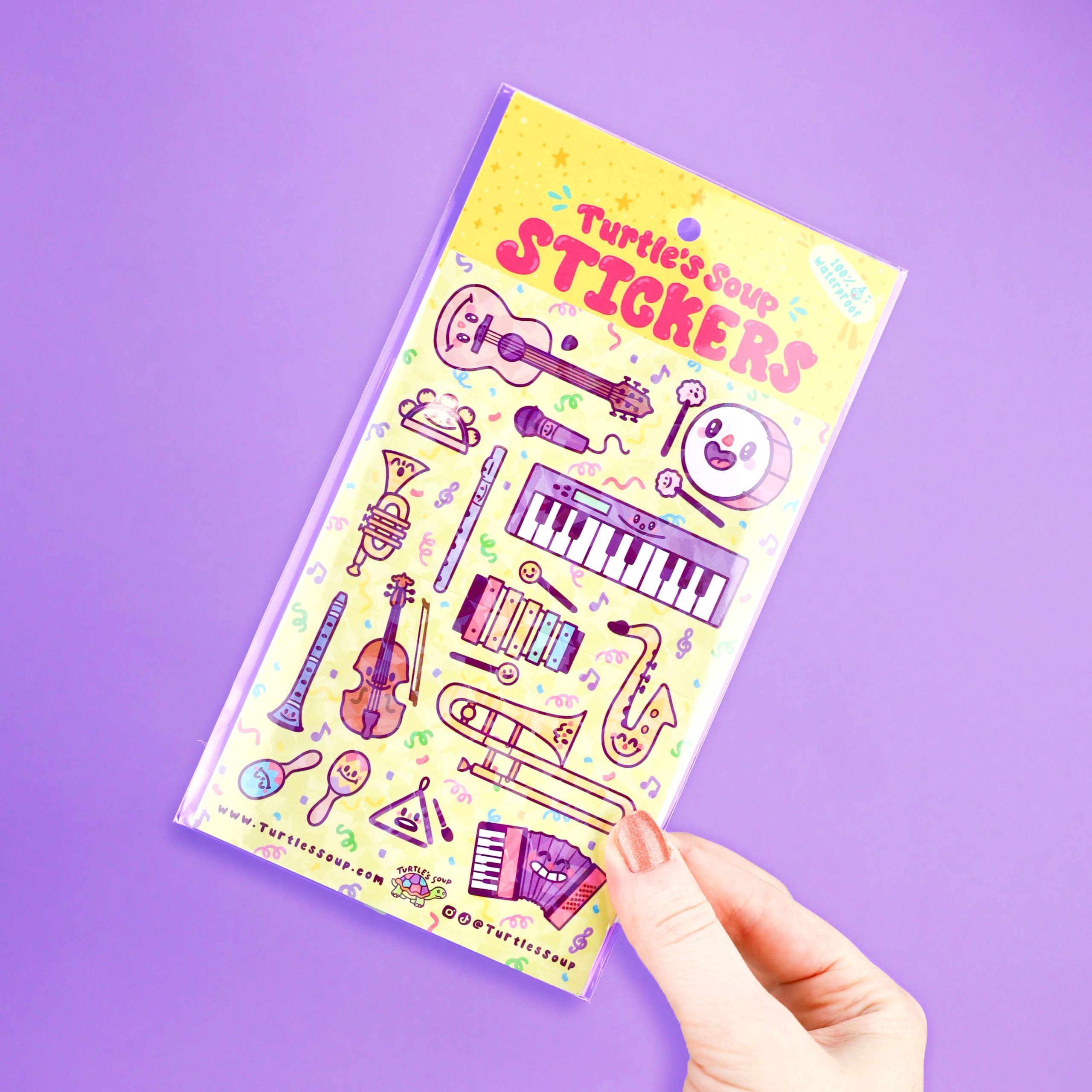 Band Practice Musical Instruments Sticker Sheet
