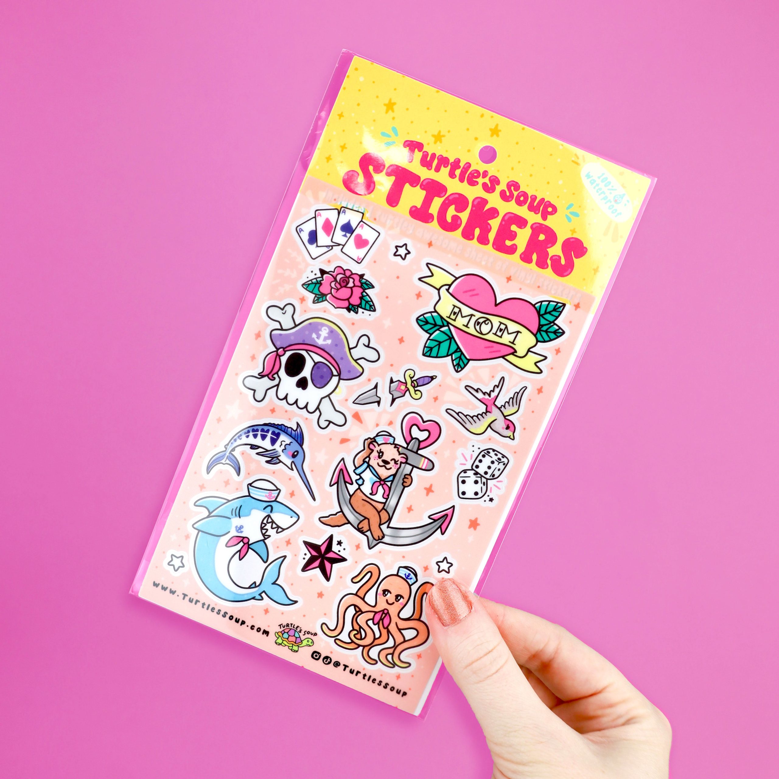 Traditional Tattoos See Through Vinyl Sticker Sheet