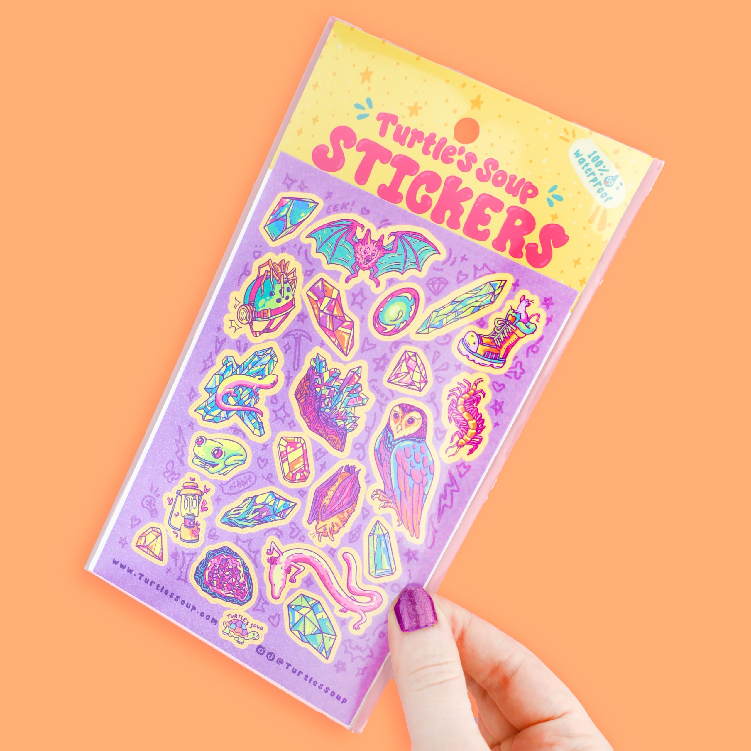 Crystal Cave Critters Glitter Sticker Sheet